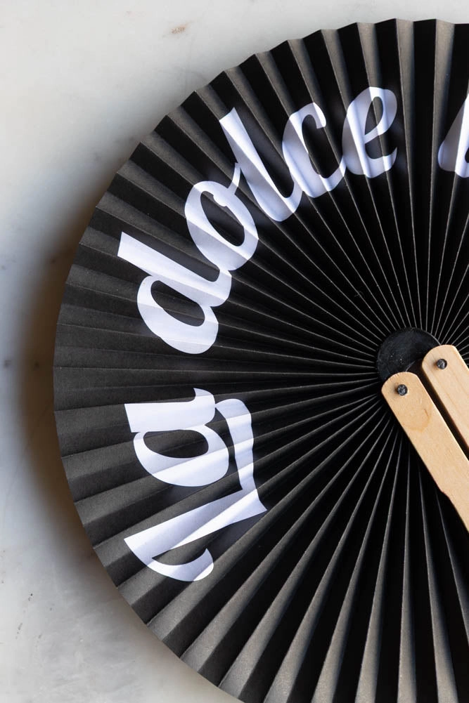 Monochrome La Dolce Vita Hand Held Fan
