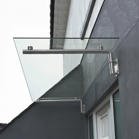 MonsterShop Glass Door Canopy & Brackets, 120cm W, 80cm D extra large ceramic garden planters