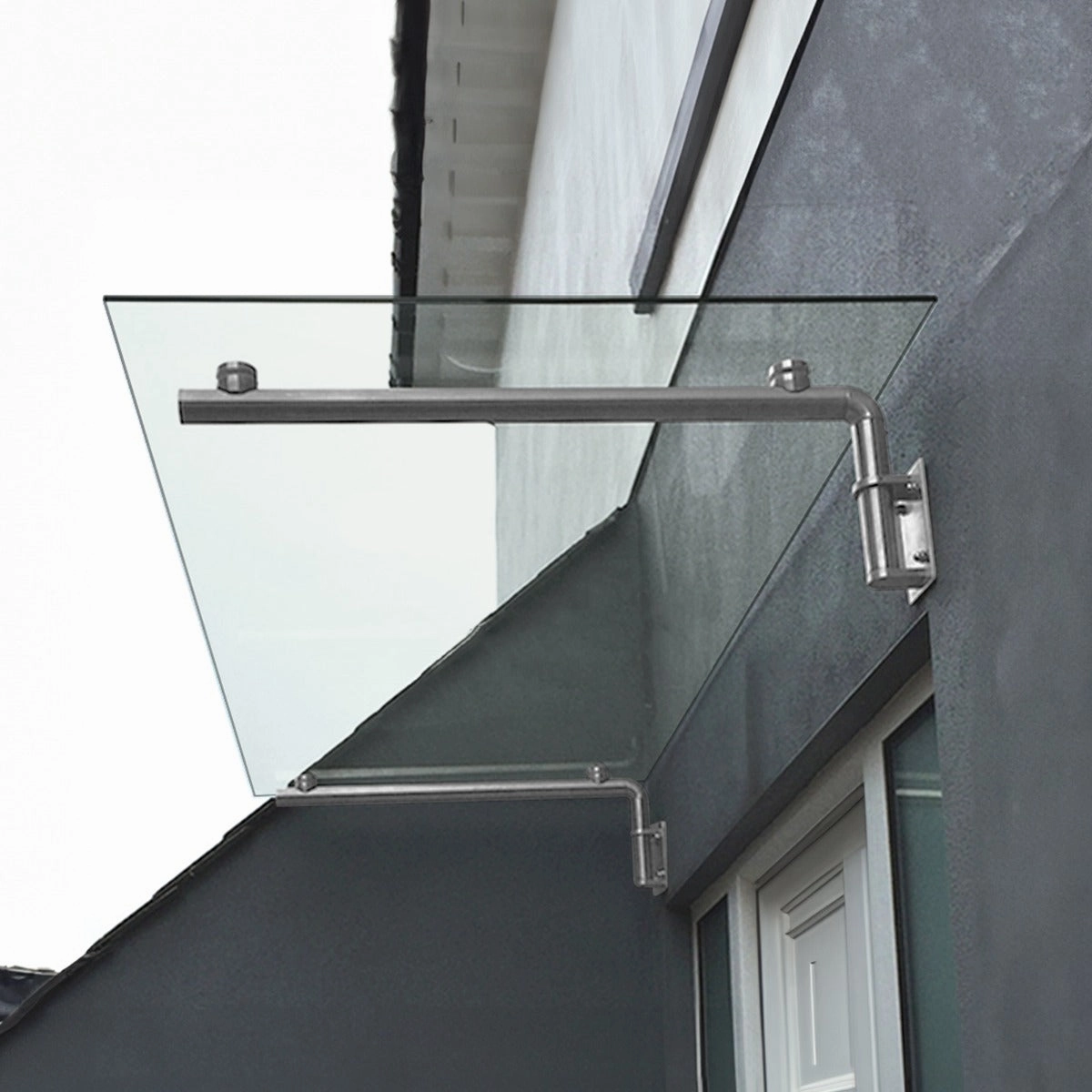 MonsterShop Glass Door Canopy & Brackets, 120cm W, 80cm D extra large ceramic garden planters