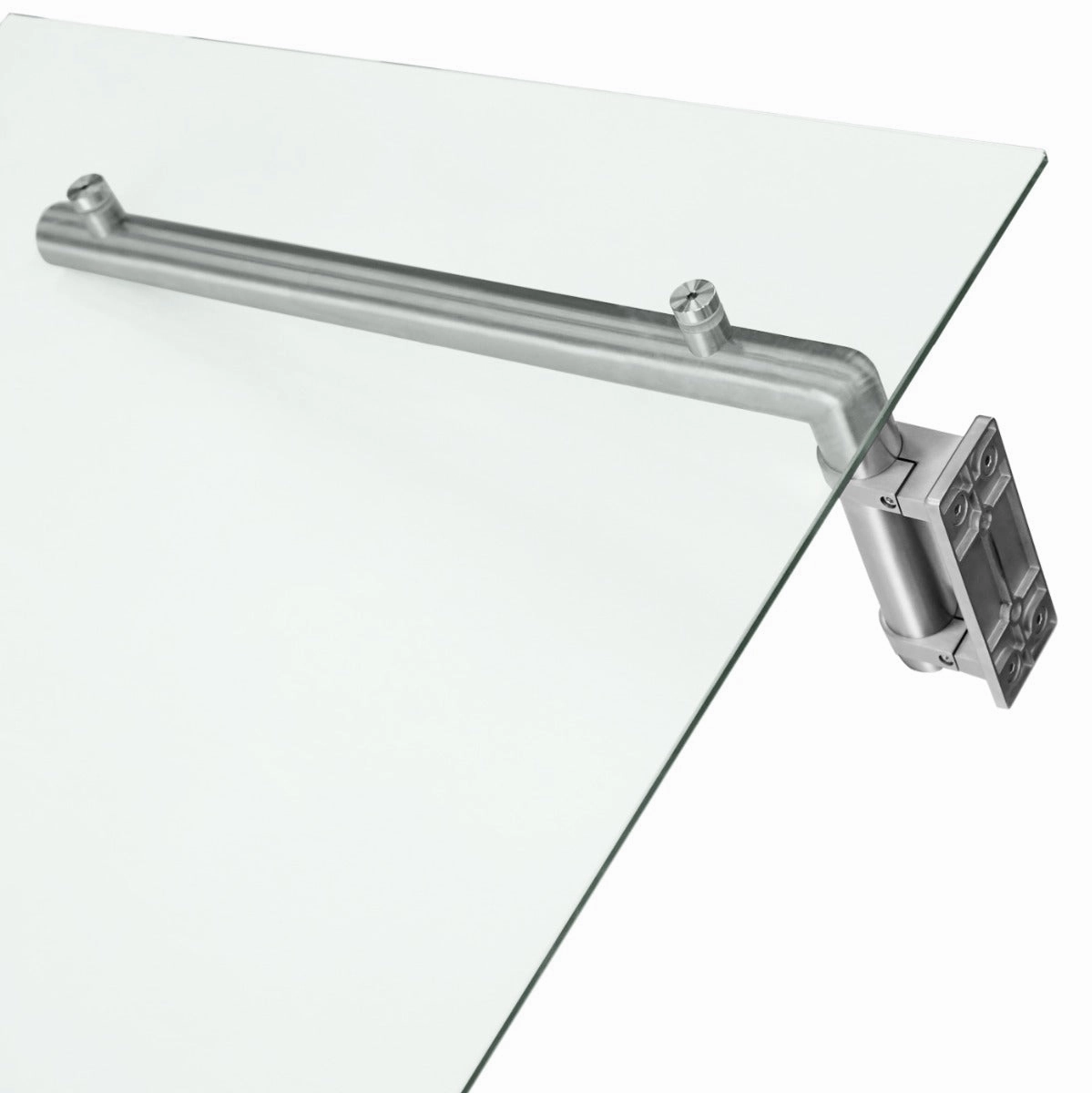 MonsterShop Glass Door Canopy & Brackets, 144cm W, 80cm D
