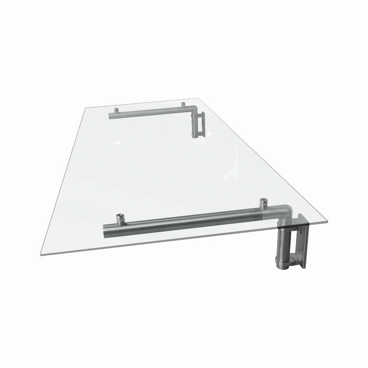 MonsterShop Glass Door Canopy & Brackets, 144cm W, 80cm D