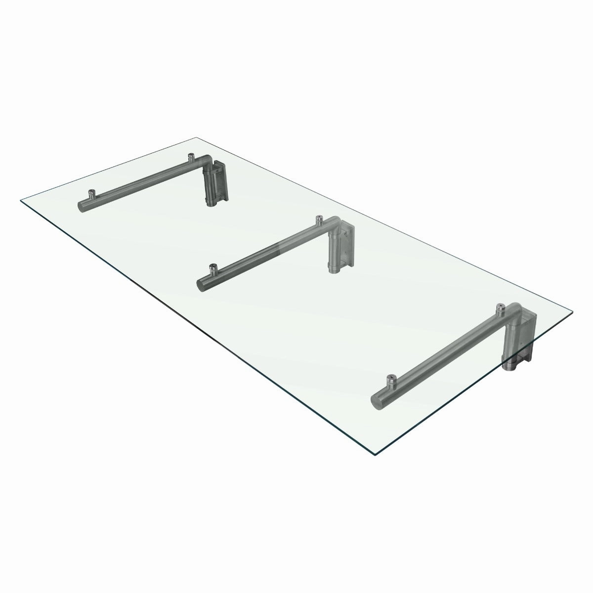 MonsterShop Glass Door Canopy & Brackets, 180cm W, 80cm D