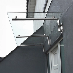MonsterShop Glass Door Canopy & Brackets, 180cm W, 80cm D extra large ceramic garden planters