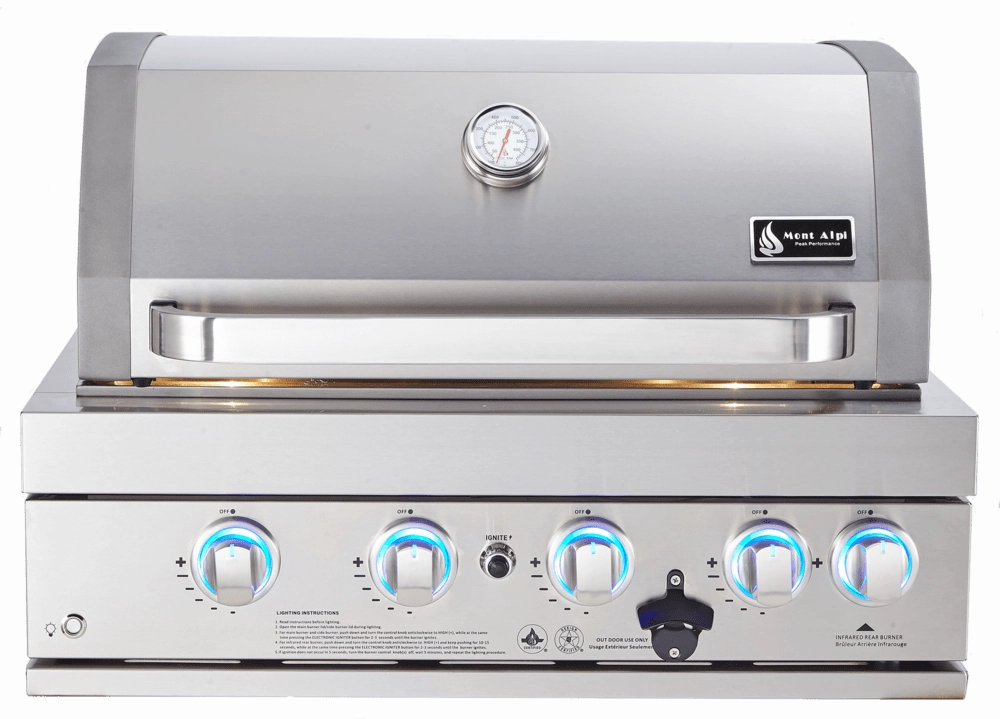 Mont Alpi 32" 400 Built-In Grill MABi400 large capacity charcoal BBQ grills