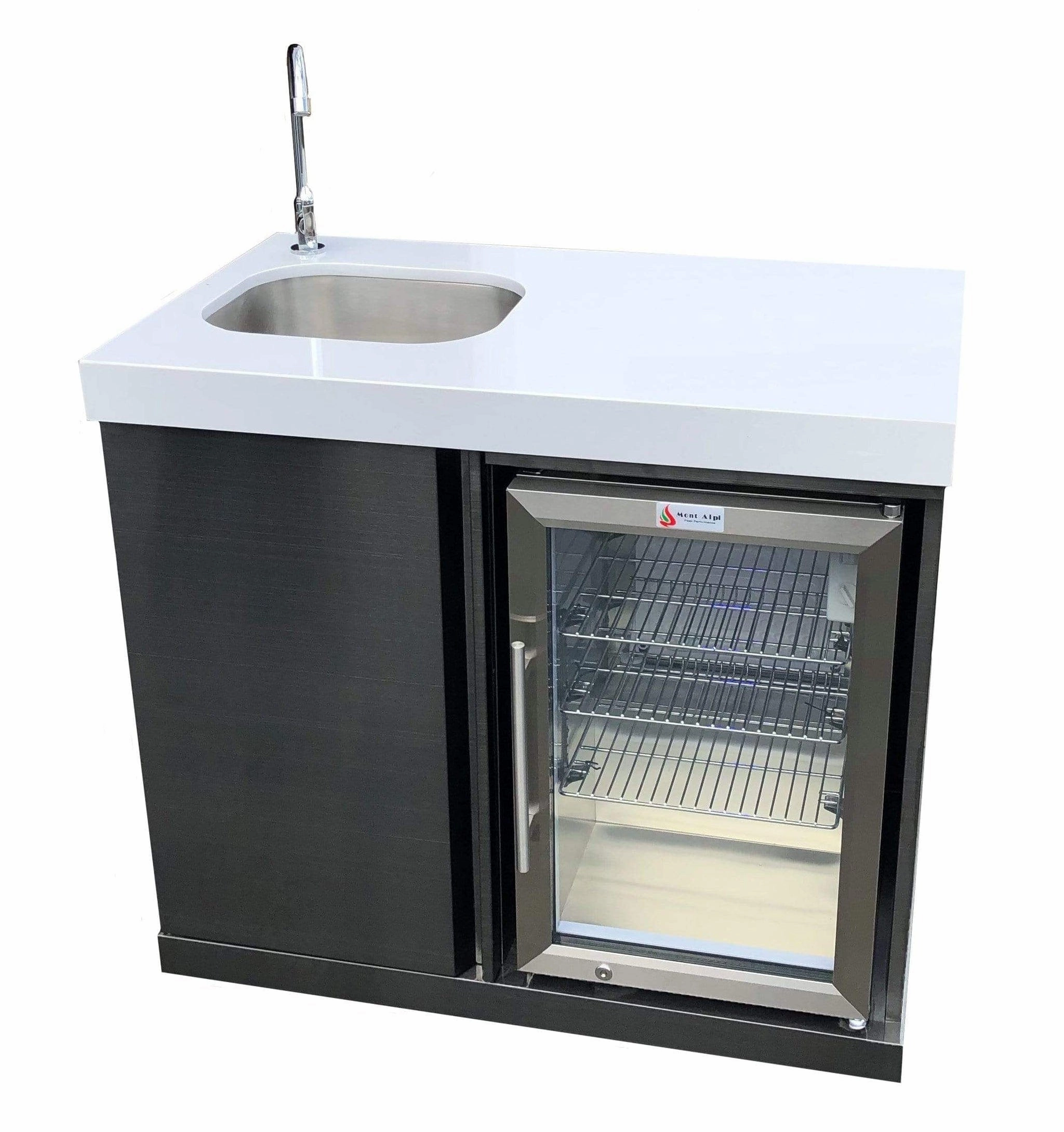 Mont Alpi Black Stainless Steel Beverage Center MASF-BSS outdoor beverage cooler with wheels