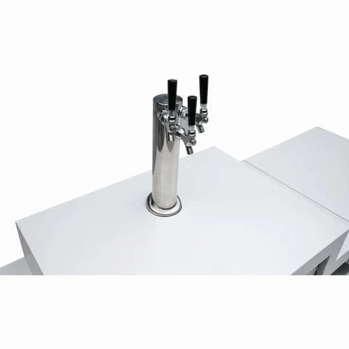 Mont Alpi Stainless Steel Beverage Center W/ 90 Degree Corner & Fridge Cabinet MA-BEV90KEG