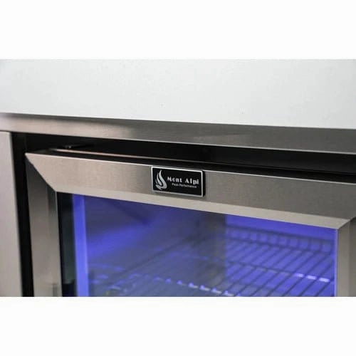 Mont Alpi Stainless Steel Beverage Center W/ 90 Degree Corner & Fridge Cabinet MA-BEV90KEG