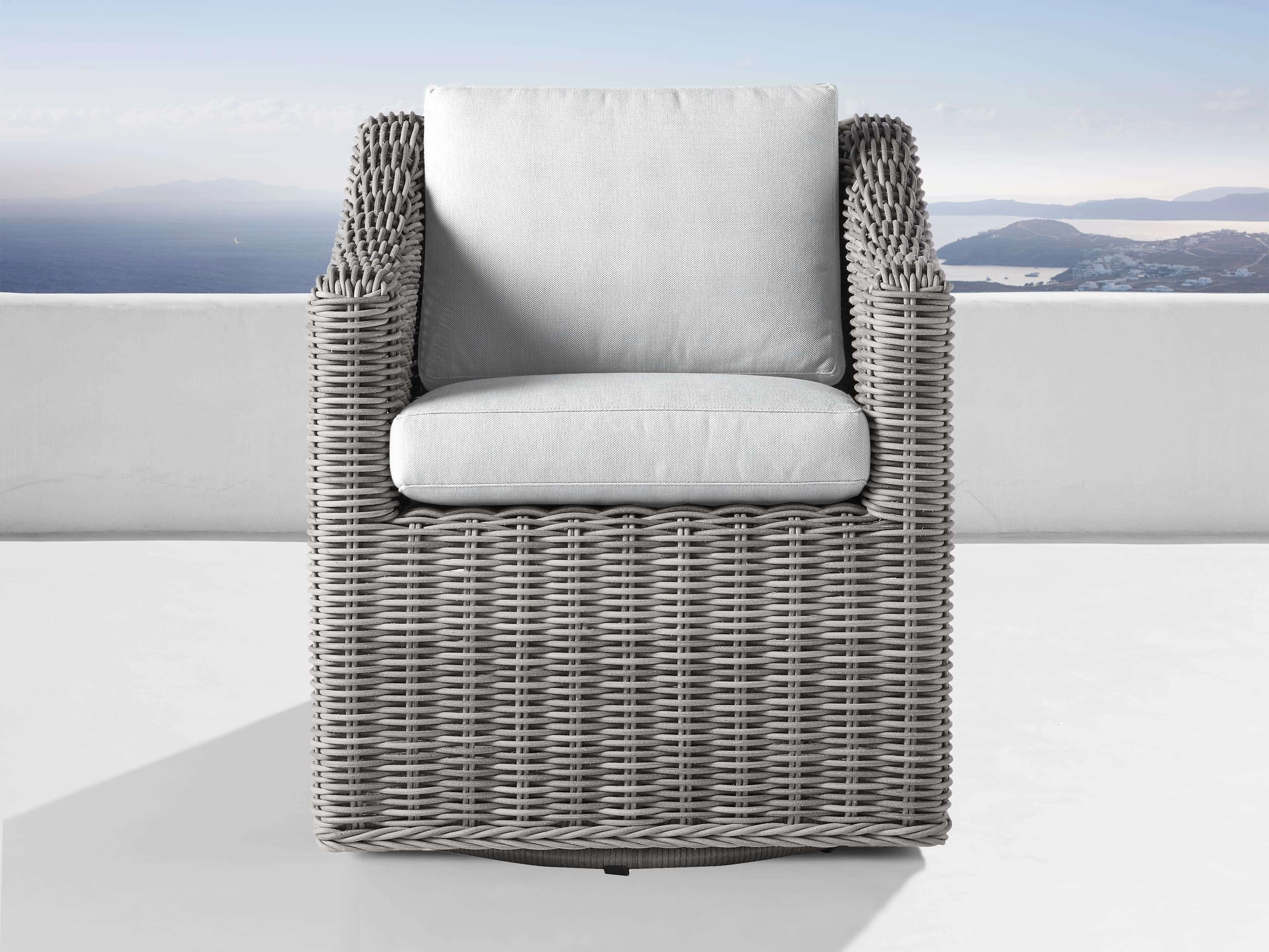 Montauk Outdoor Swivel Dining Arm Chairoutdoor dining chair with armrests