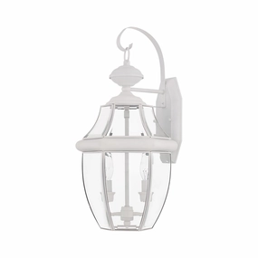 Monterey Two Light Outdoor Wall Lantern WhiteOutdoor wall sconces with motion sensor