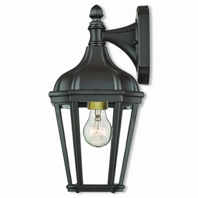 Morgan One Light Outdoor Wall Lantern Bronze w/ Antique Gold ClusterOutdoor wall sconces with motion sensor