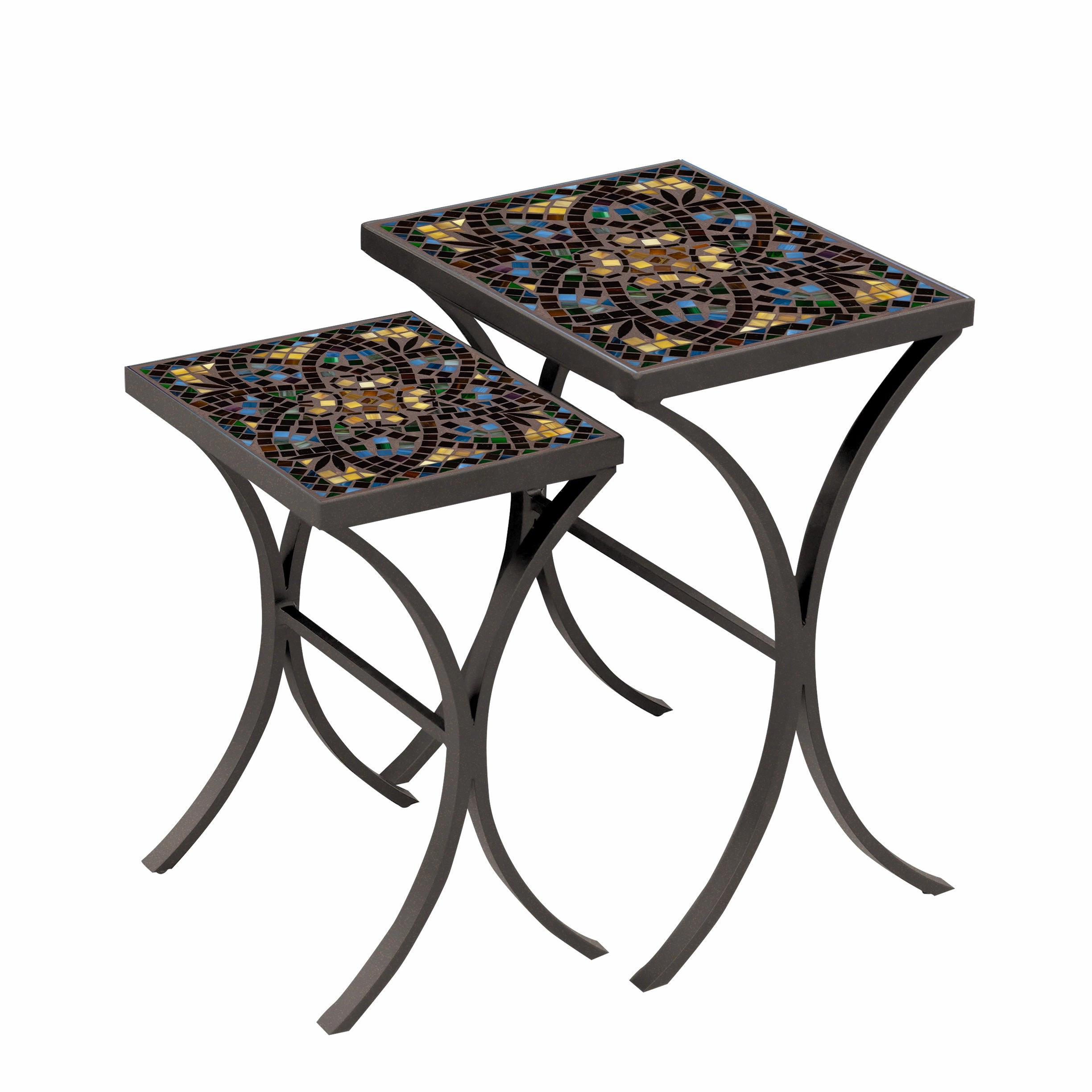 Mosaic Stone Top Nesting Tables