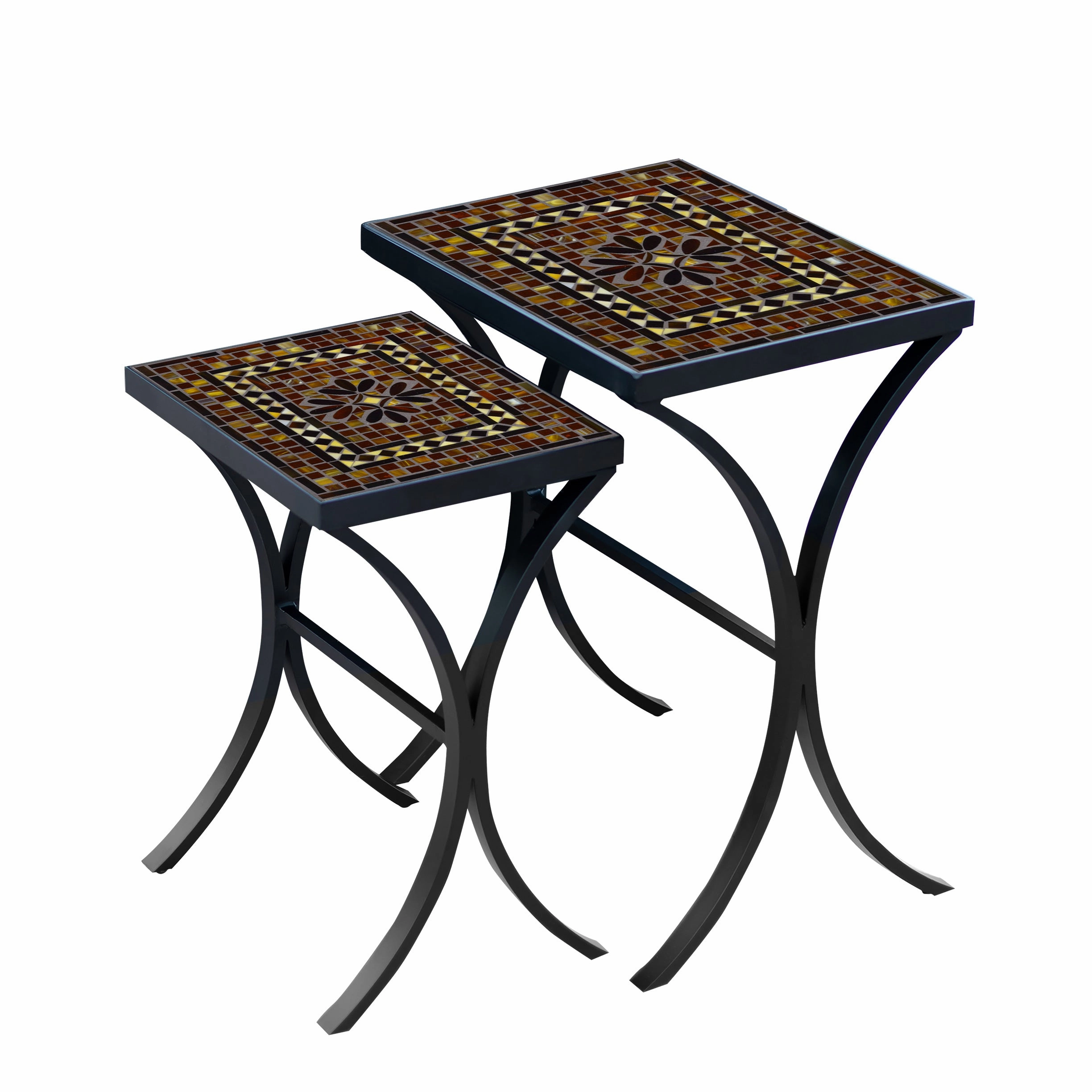 Mosaic Stone Top Nesting Tables