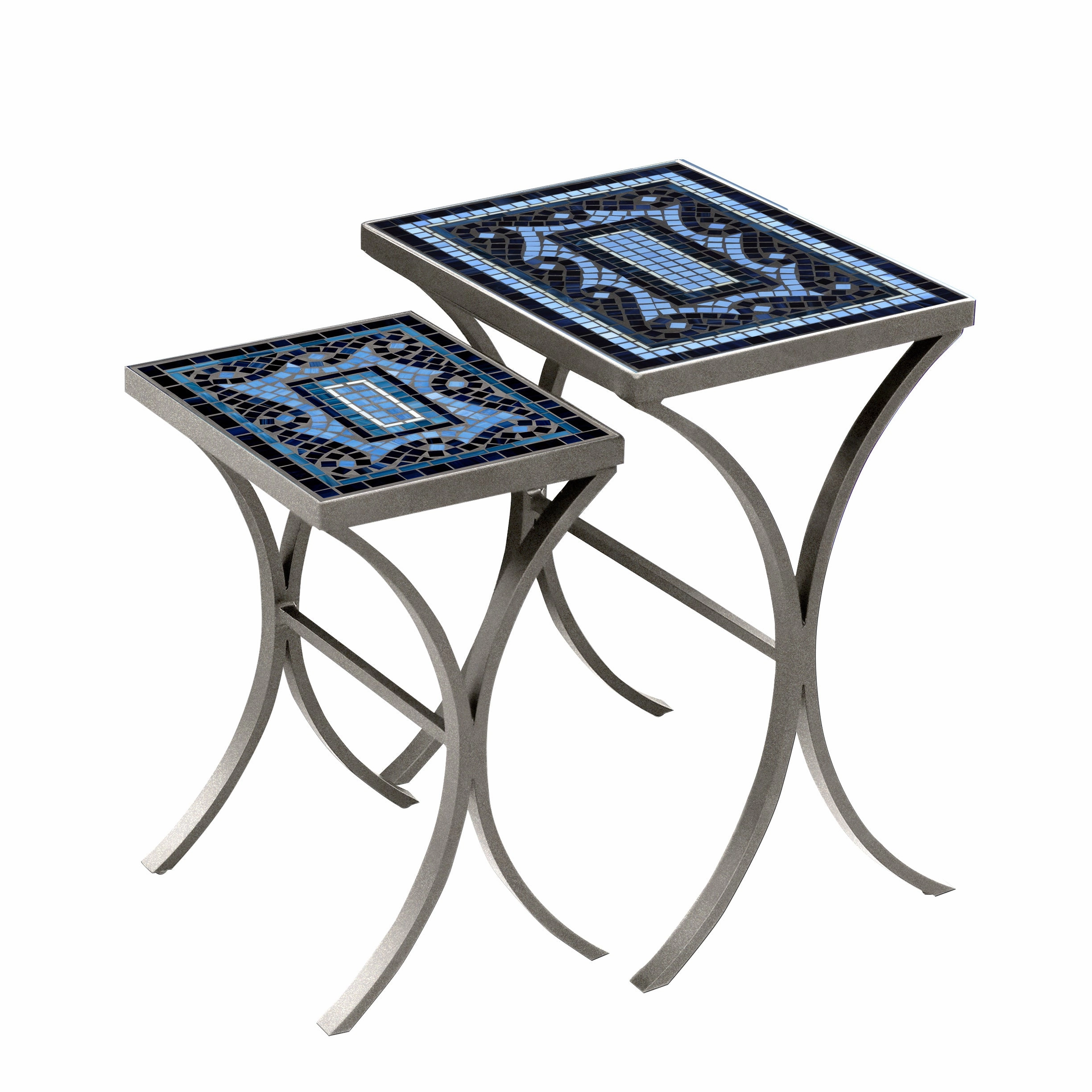 Mosaic Stone Top Nesting Tables