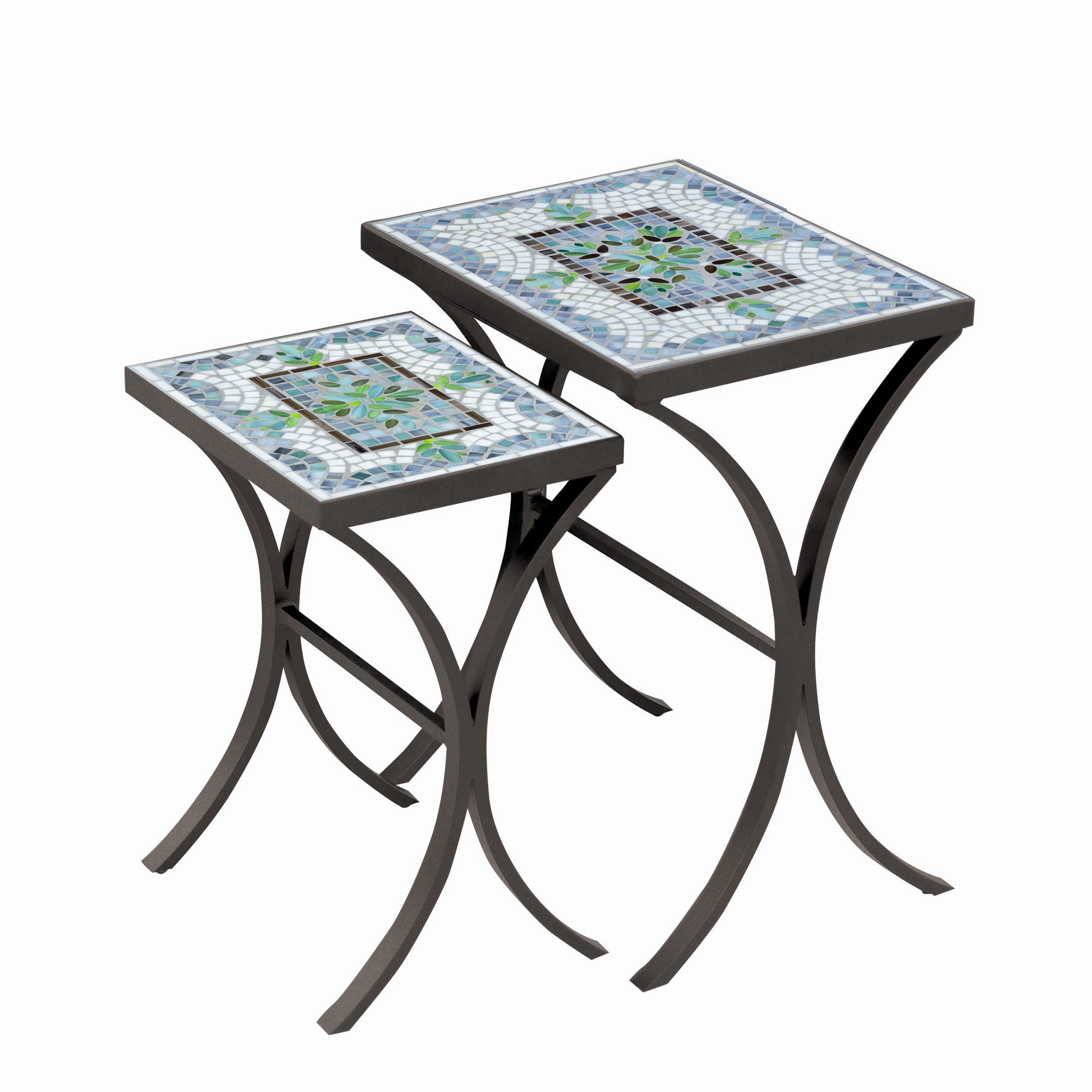 Mosaic Stone Top Nesting Tables