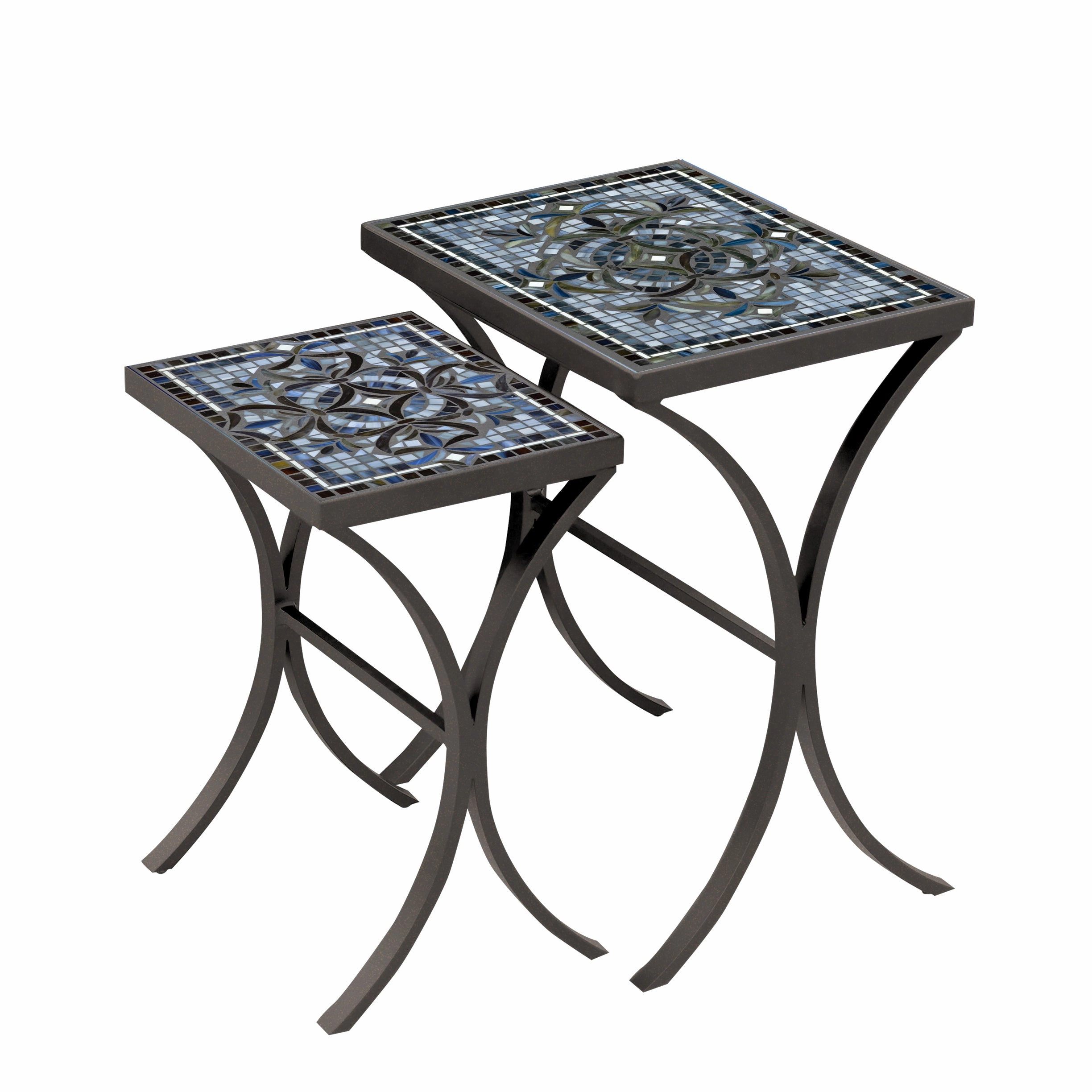 Mosaic Stone Top Nesting Tables