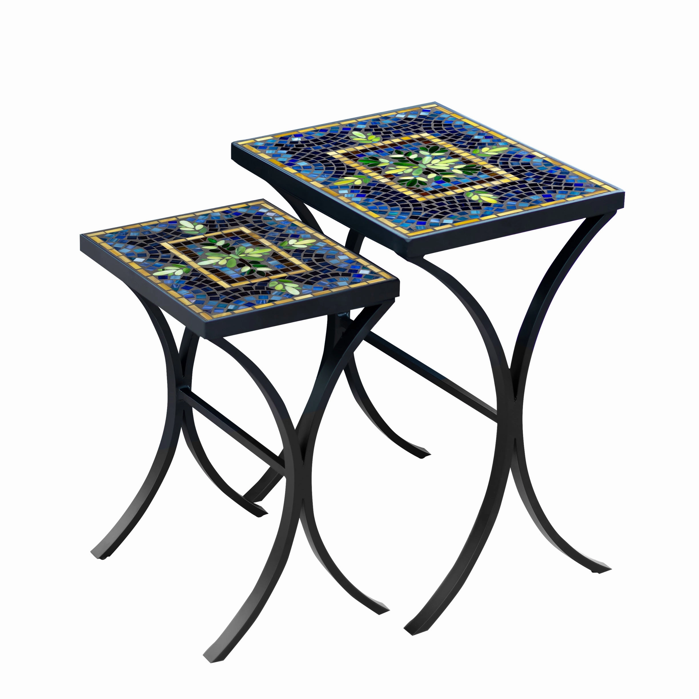 Mosaic Stone Top Nesting Tables