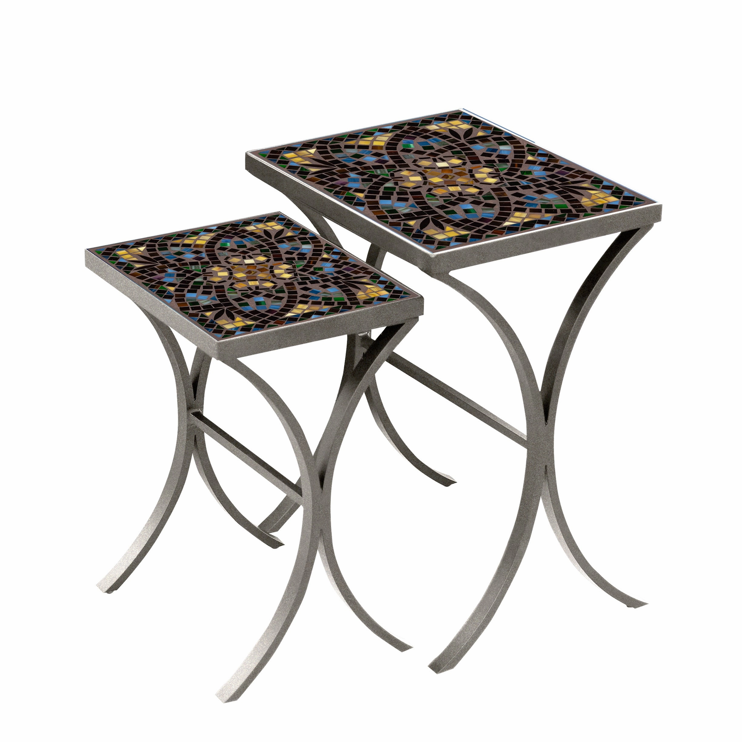 Mosaic Stone Top Nesting Tables