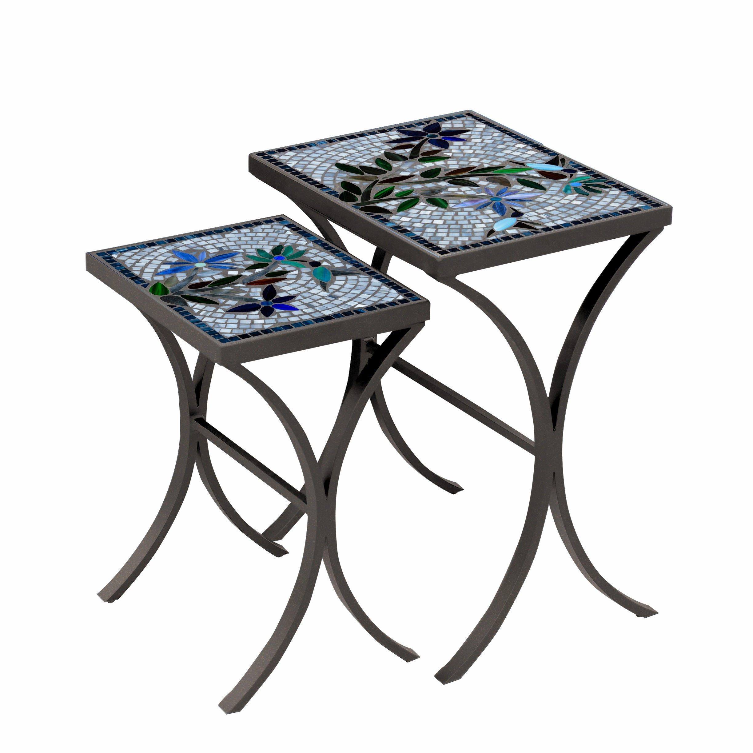 Mosaic Stone Top Nesting Tables