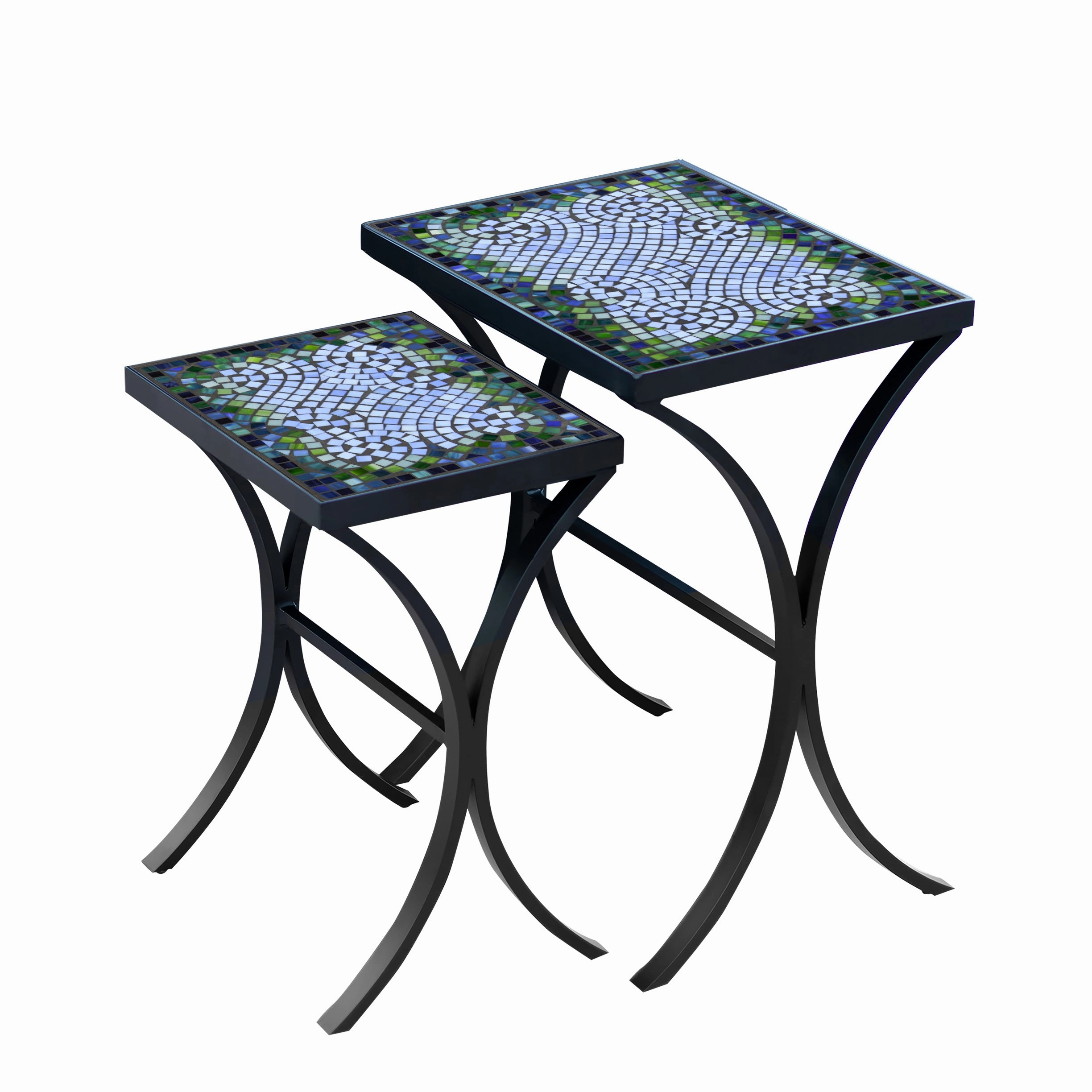Mosaic Stone Top Nesting Tables