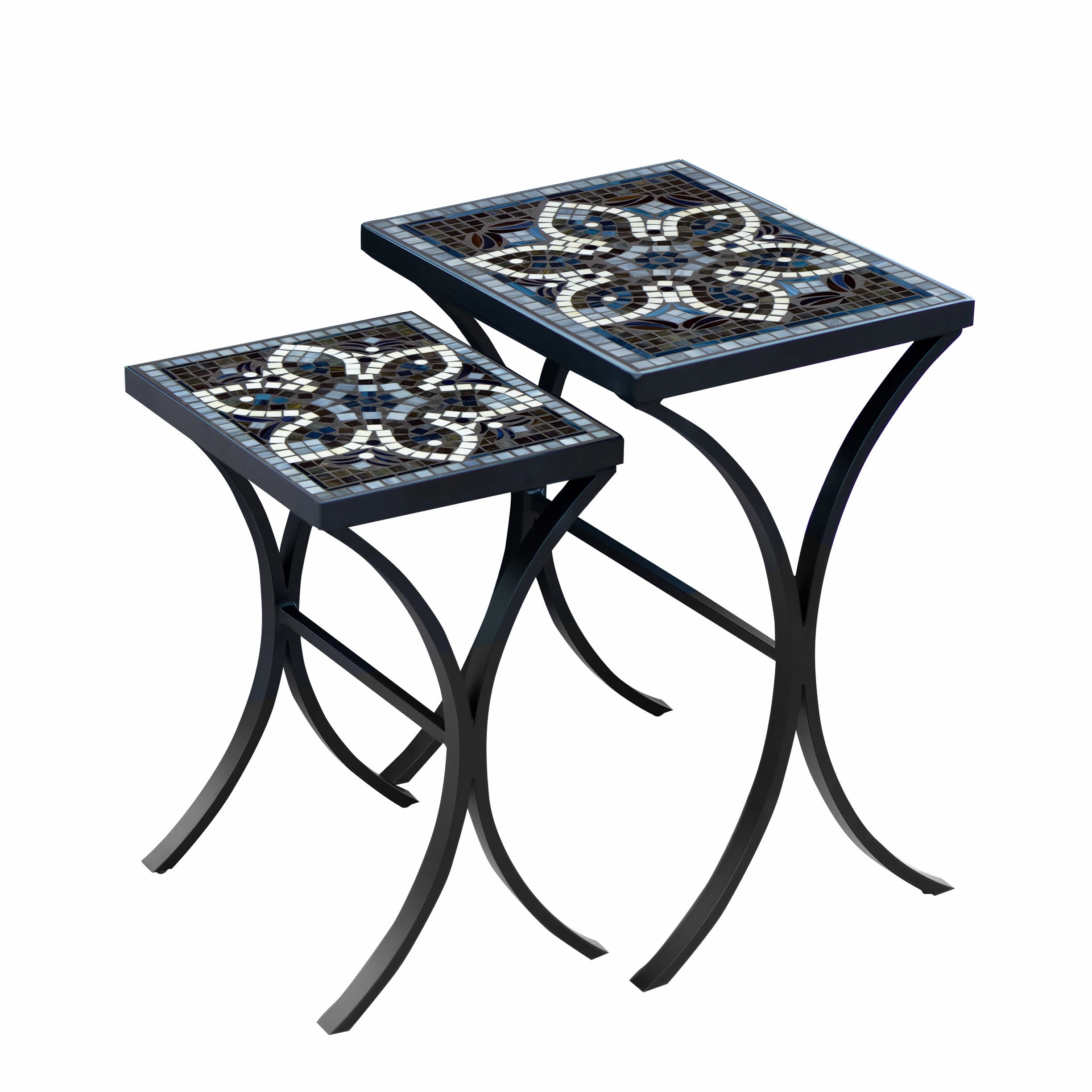 Mosaic Stone Top Nesting Tables