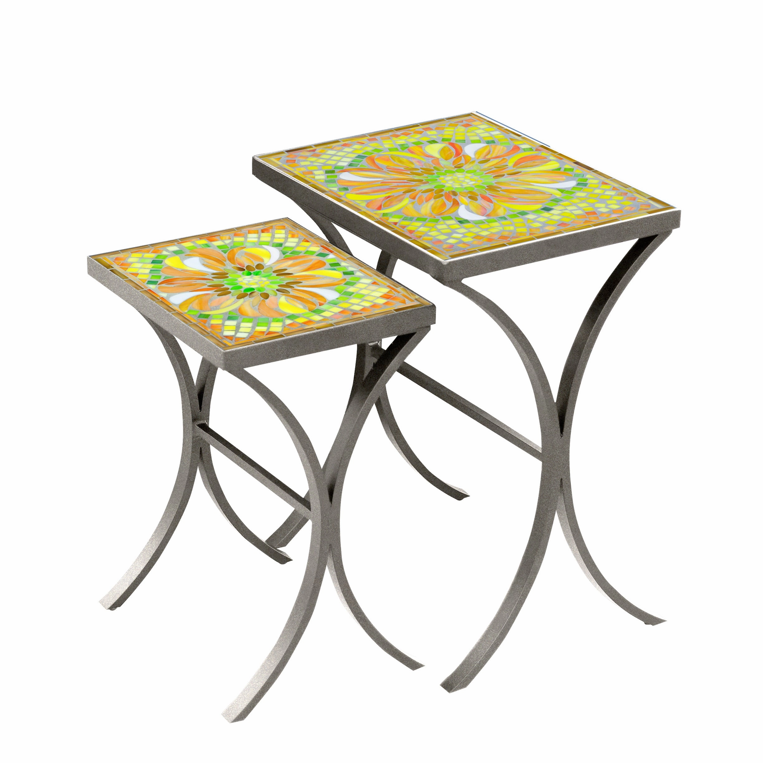 Mosaic Stone Top Nesting Tables