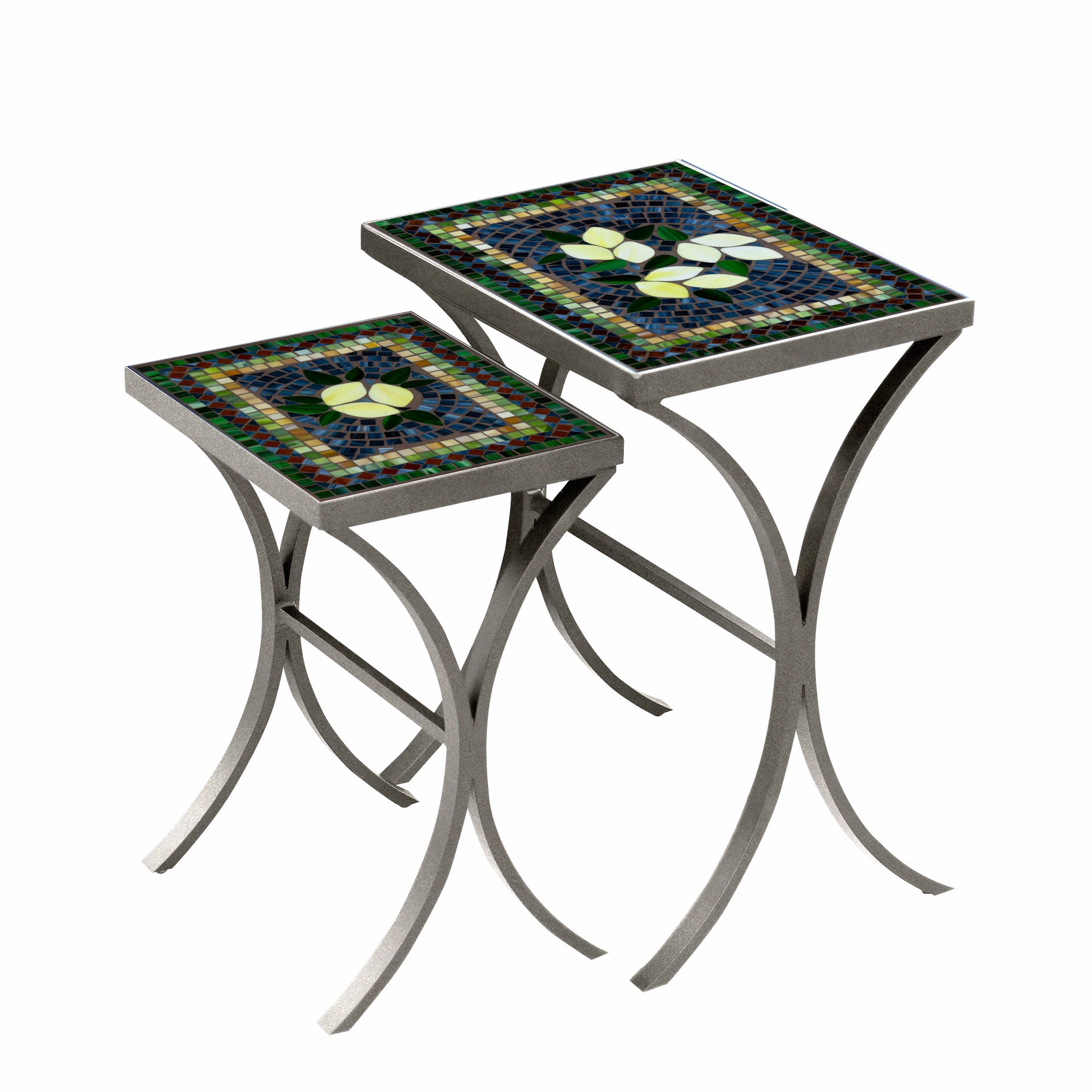 Mosaic Stone Top Nesting Tables