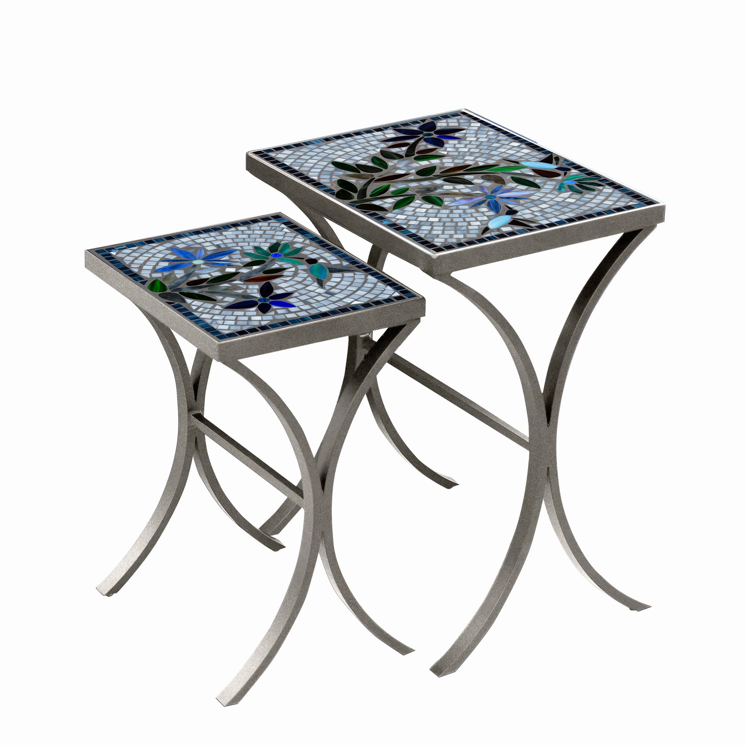 Mosaic Stone Top Nesting Tables