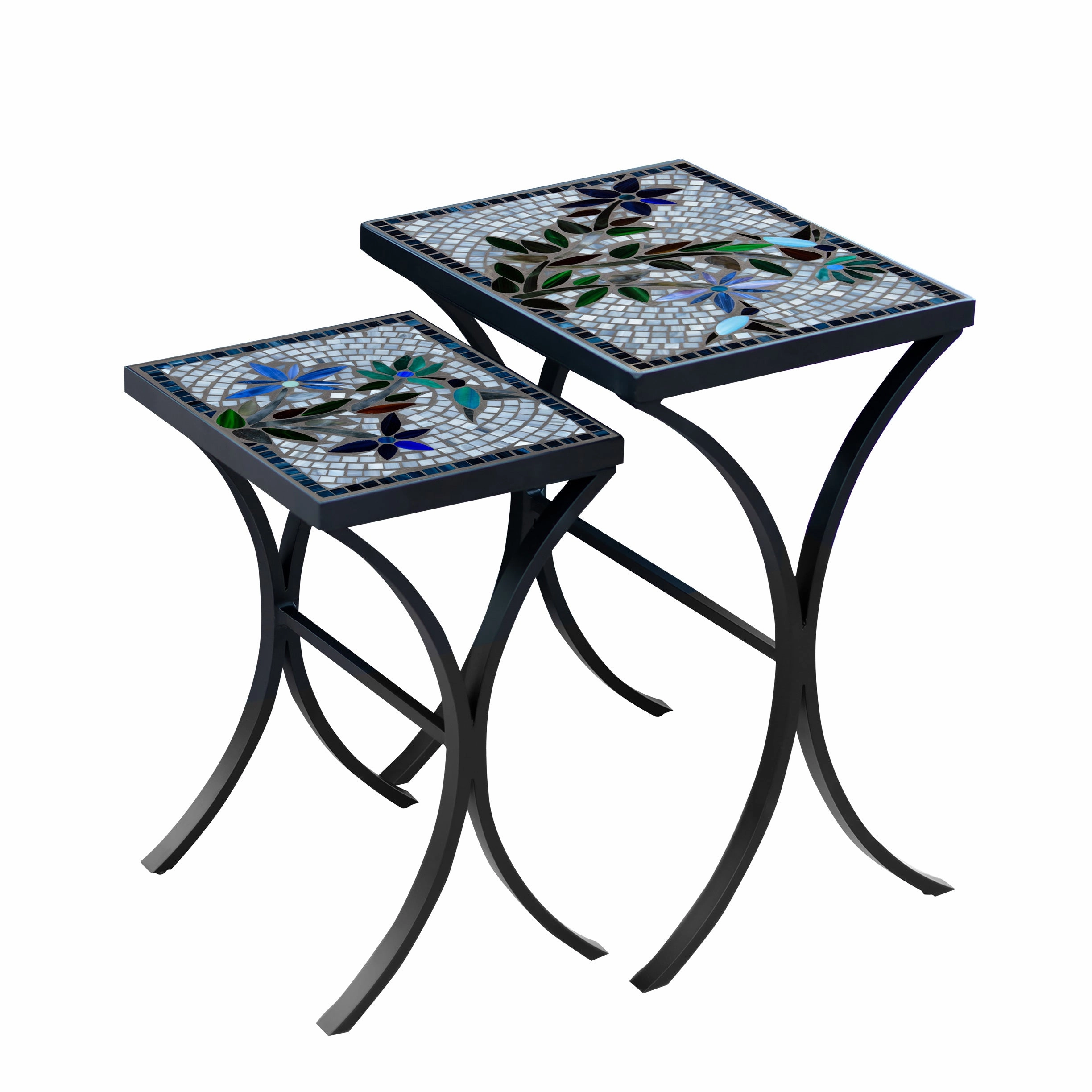 Mosaic Stone Top Nesting Tables
