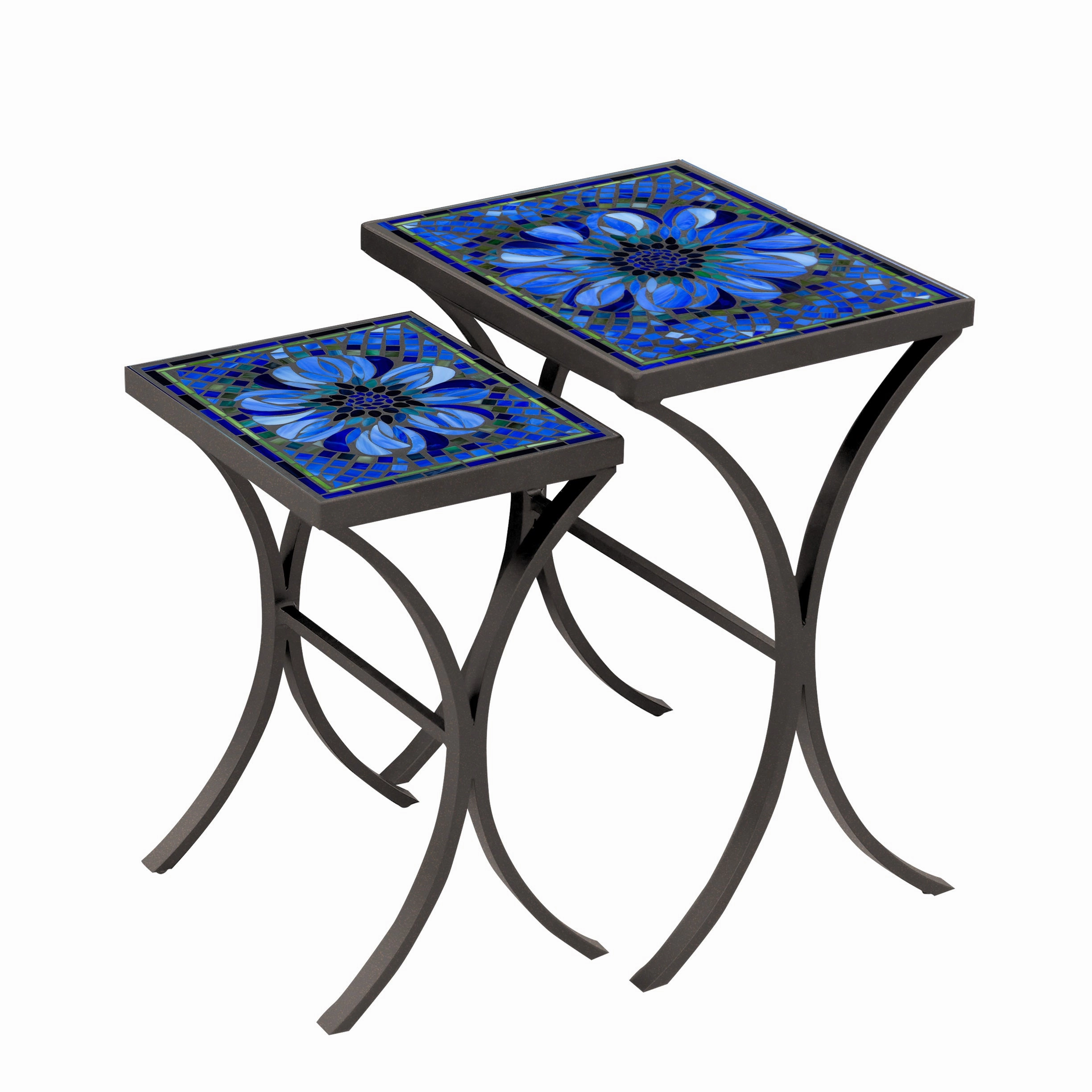 Mosaic Stone Top Nesting Tables