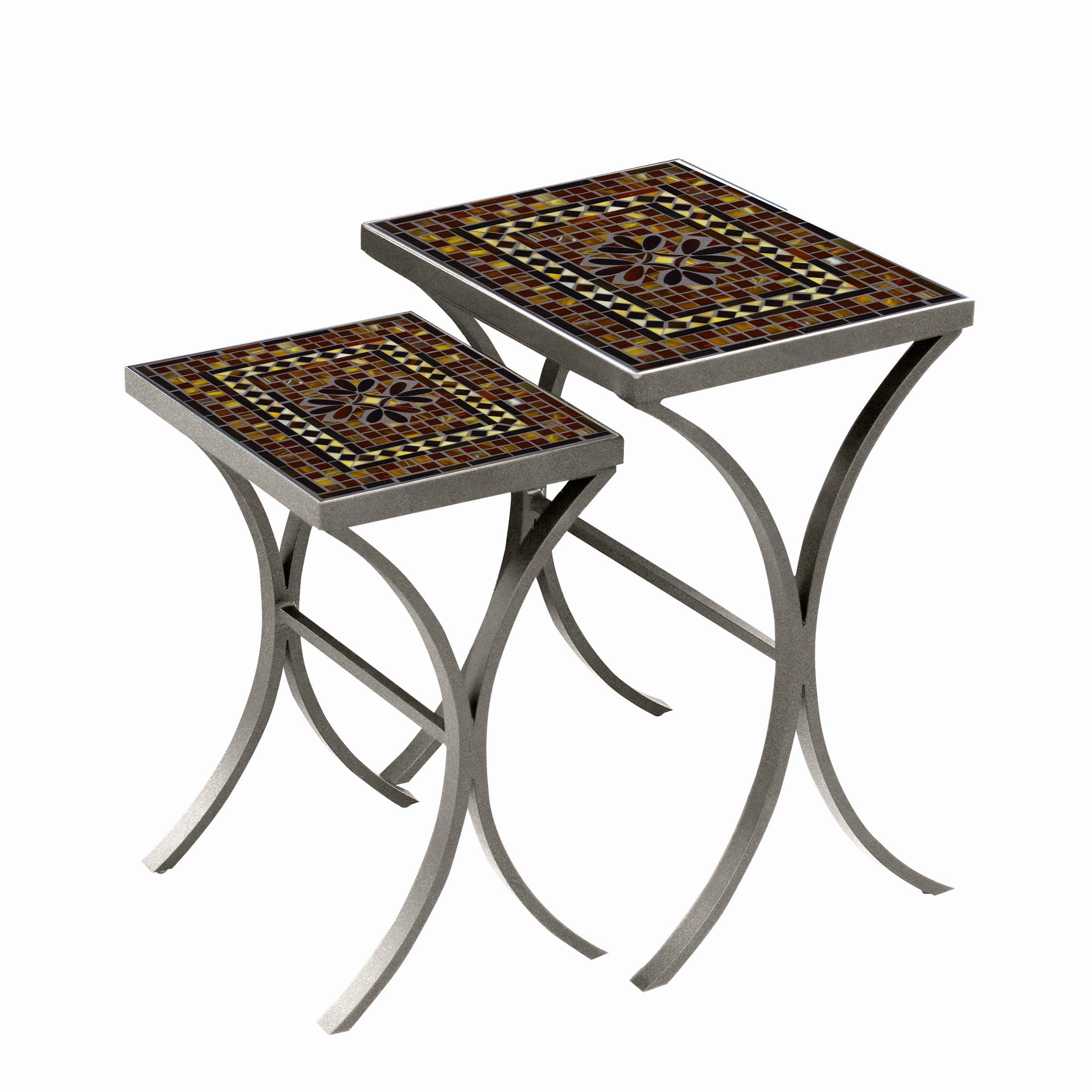 Mosaic Stone Top Nesting Tables