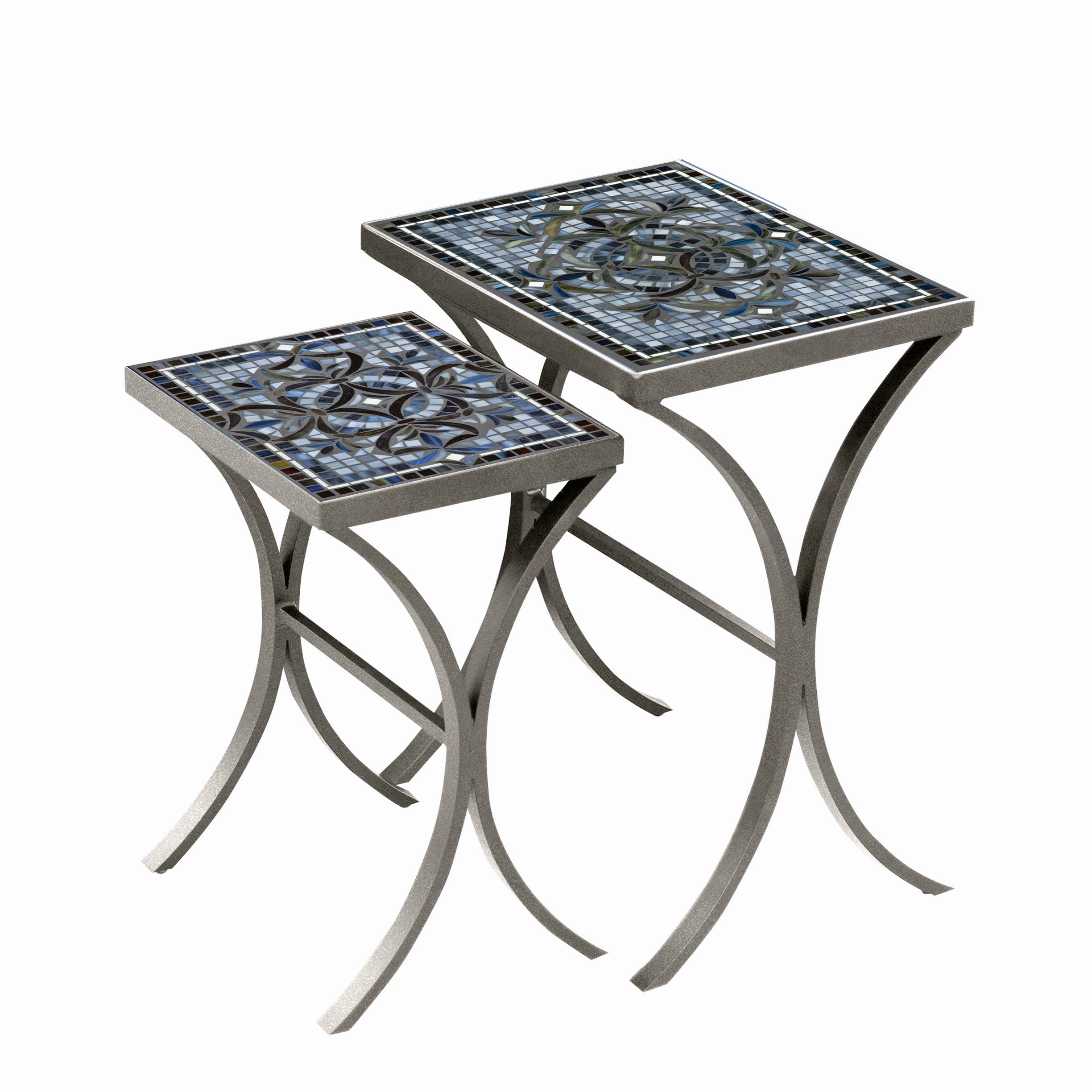 Mosaic Stone Top Nesting Tables