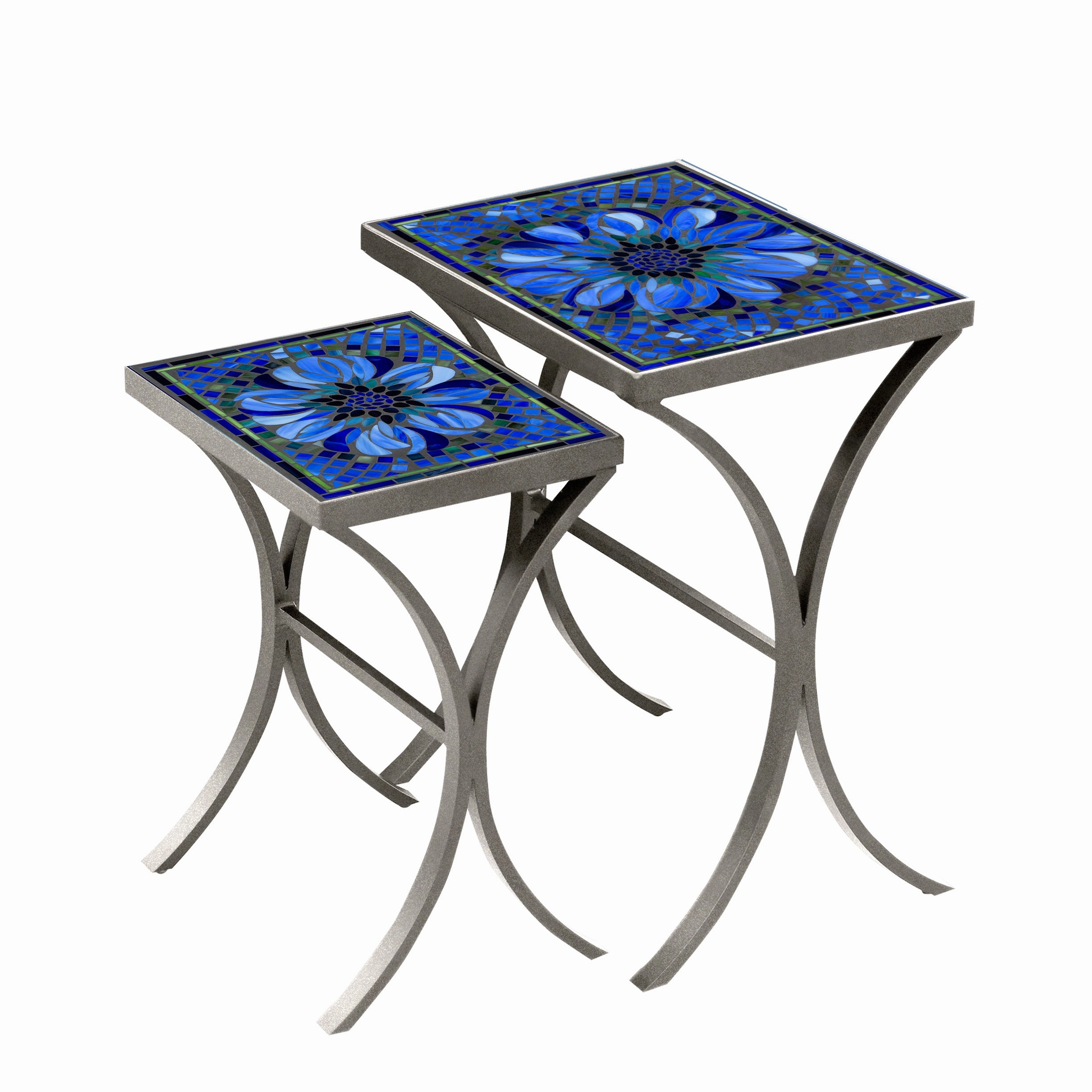 Mosaic Stone Top Nesting Tables