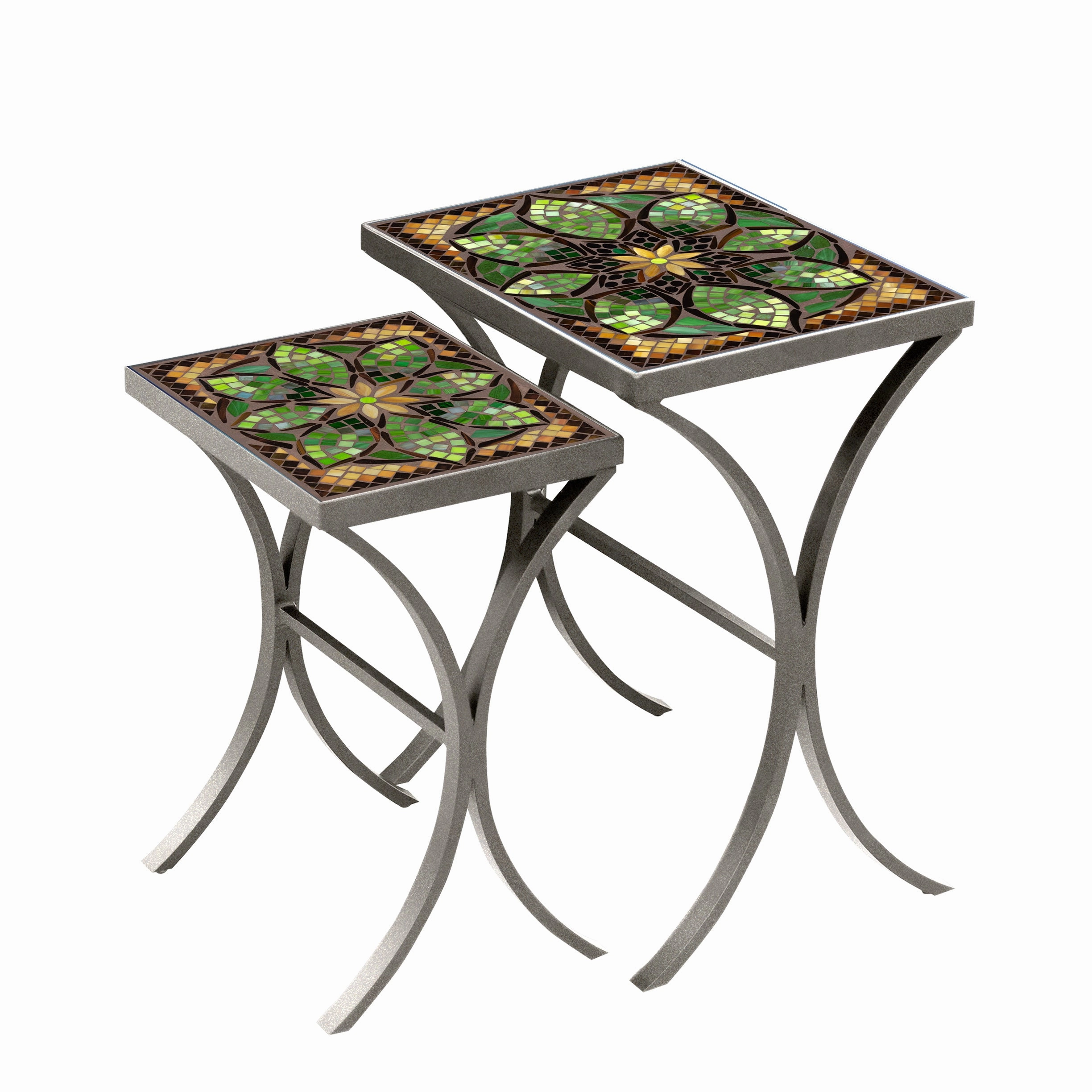 Mosaic Stone Top Nesting Tables
