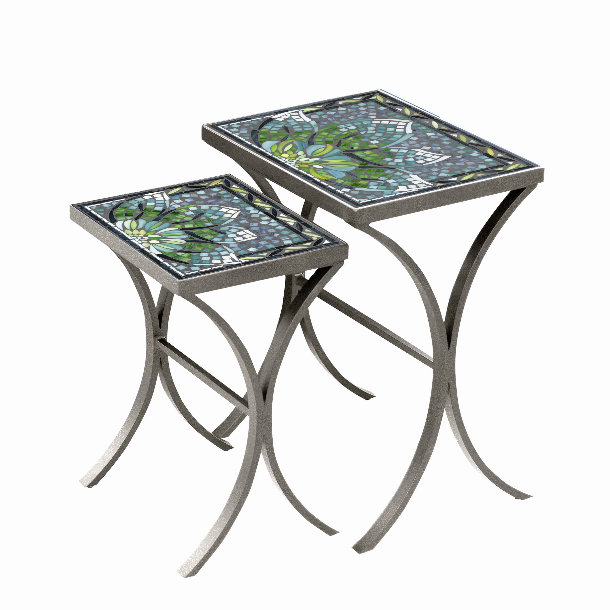 Mosaic Stone Top Nesting Tables