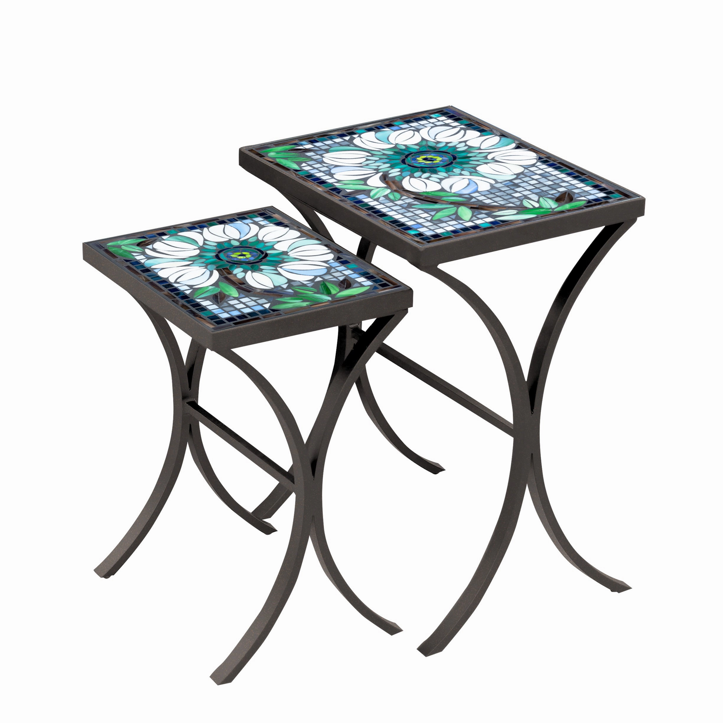 Mosaic Stone Top Nesting Tables