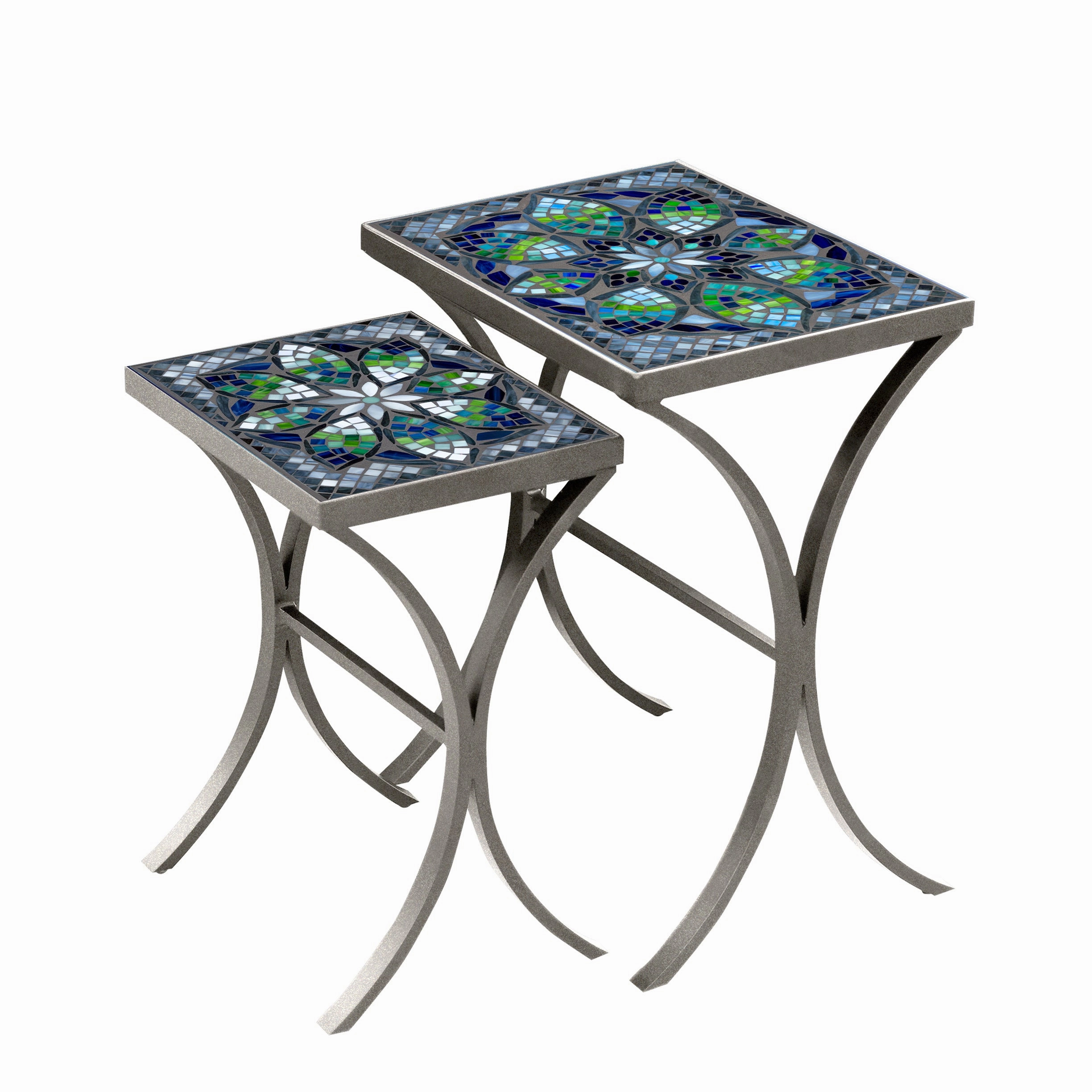 Mosaic Stone Top Nesting Tables