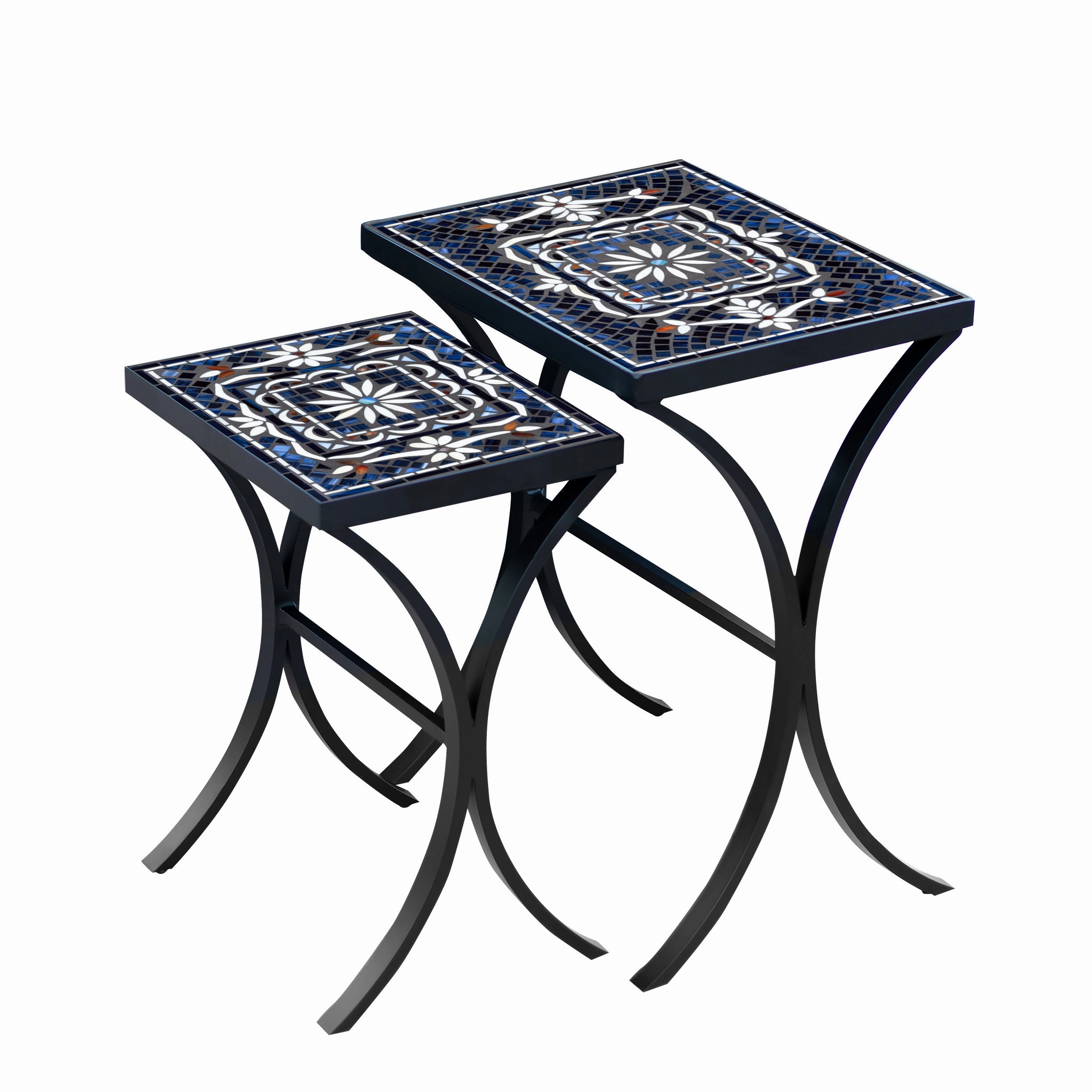 Mosaic Stone Top Nesting Tables