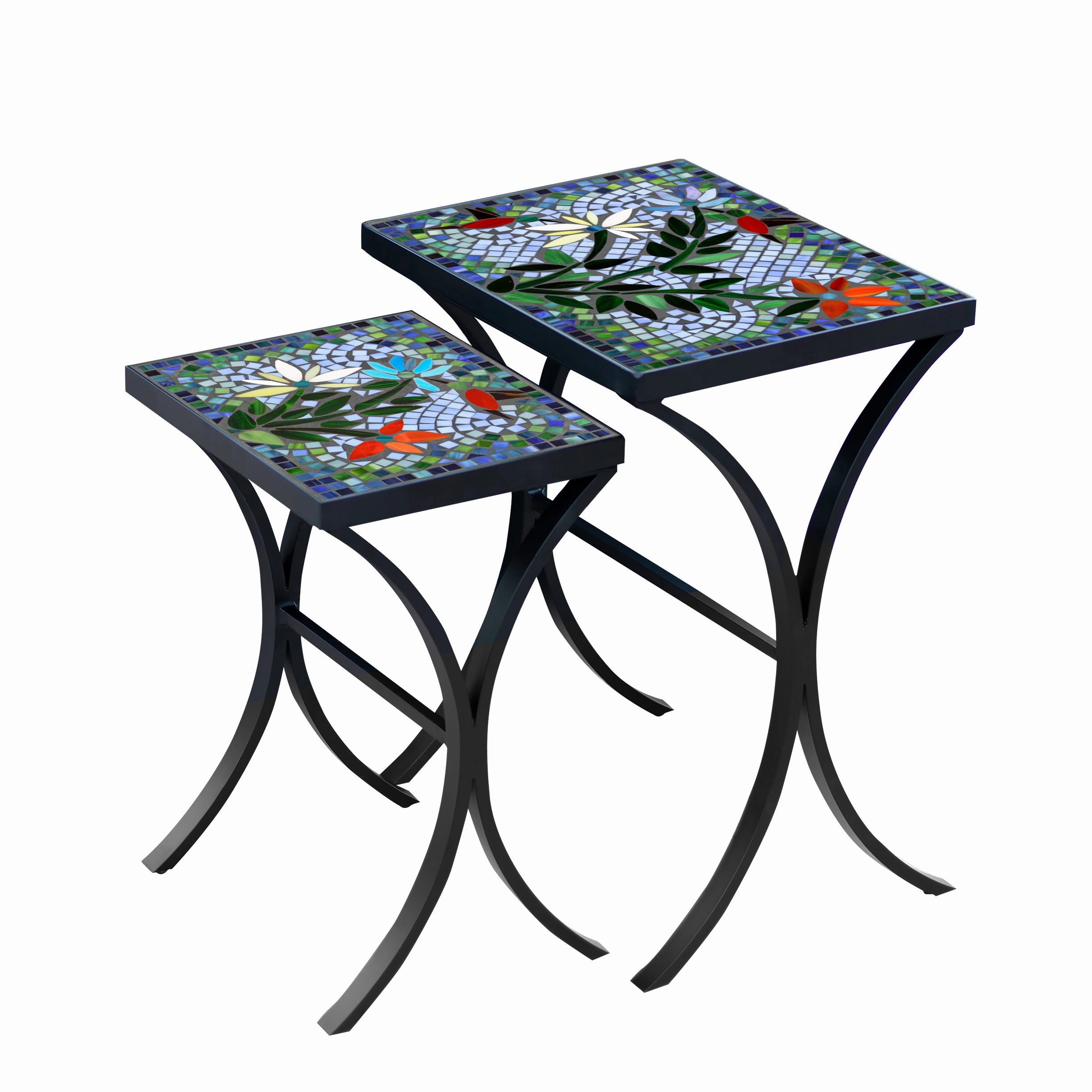 Mosaic Stone Top Nesting Tables
