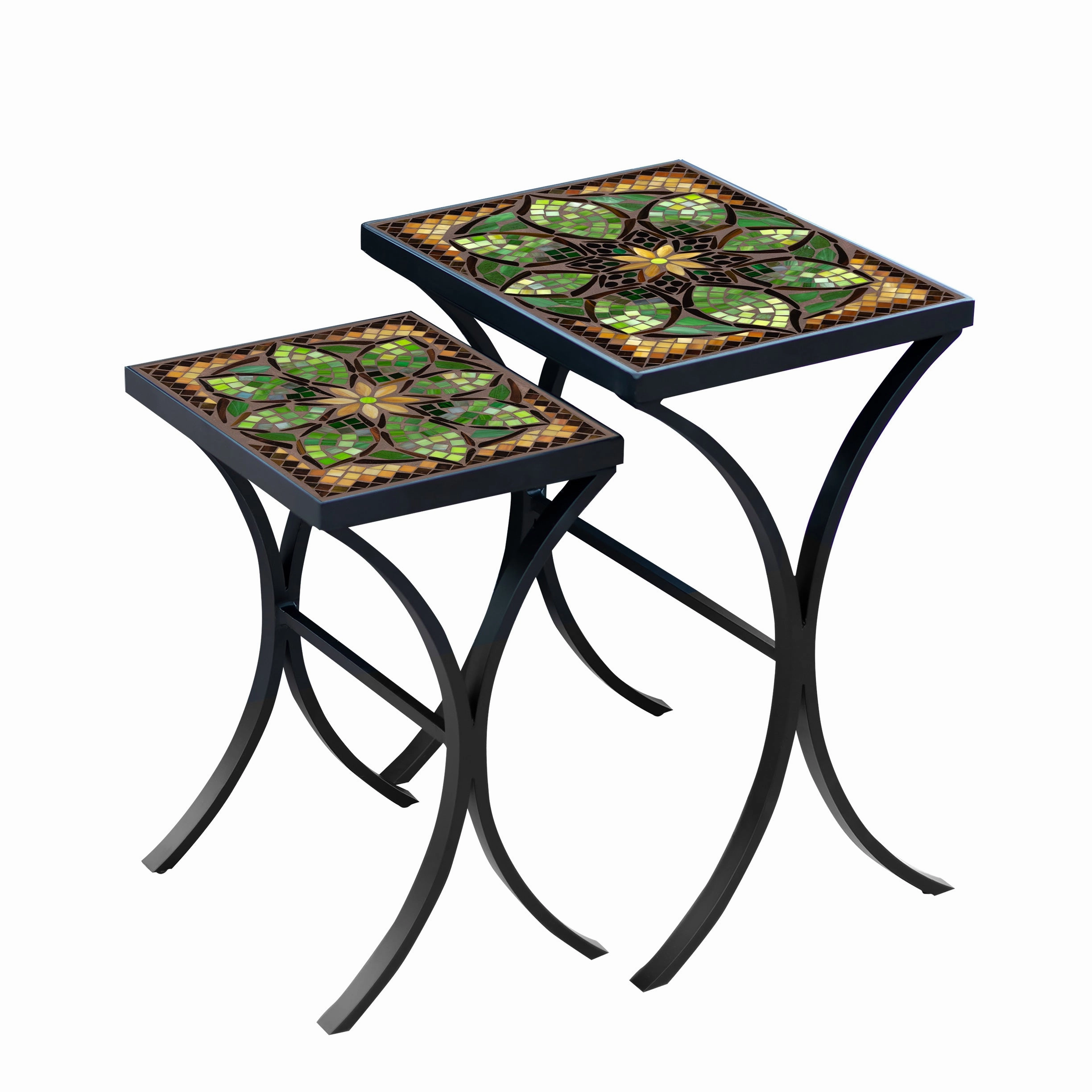 Mosaic Stone Top Nesting Tables