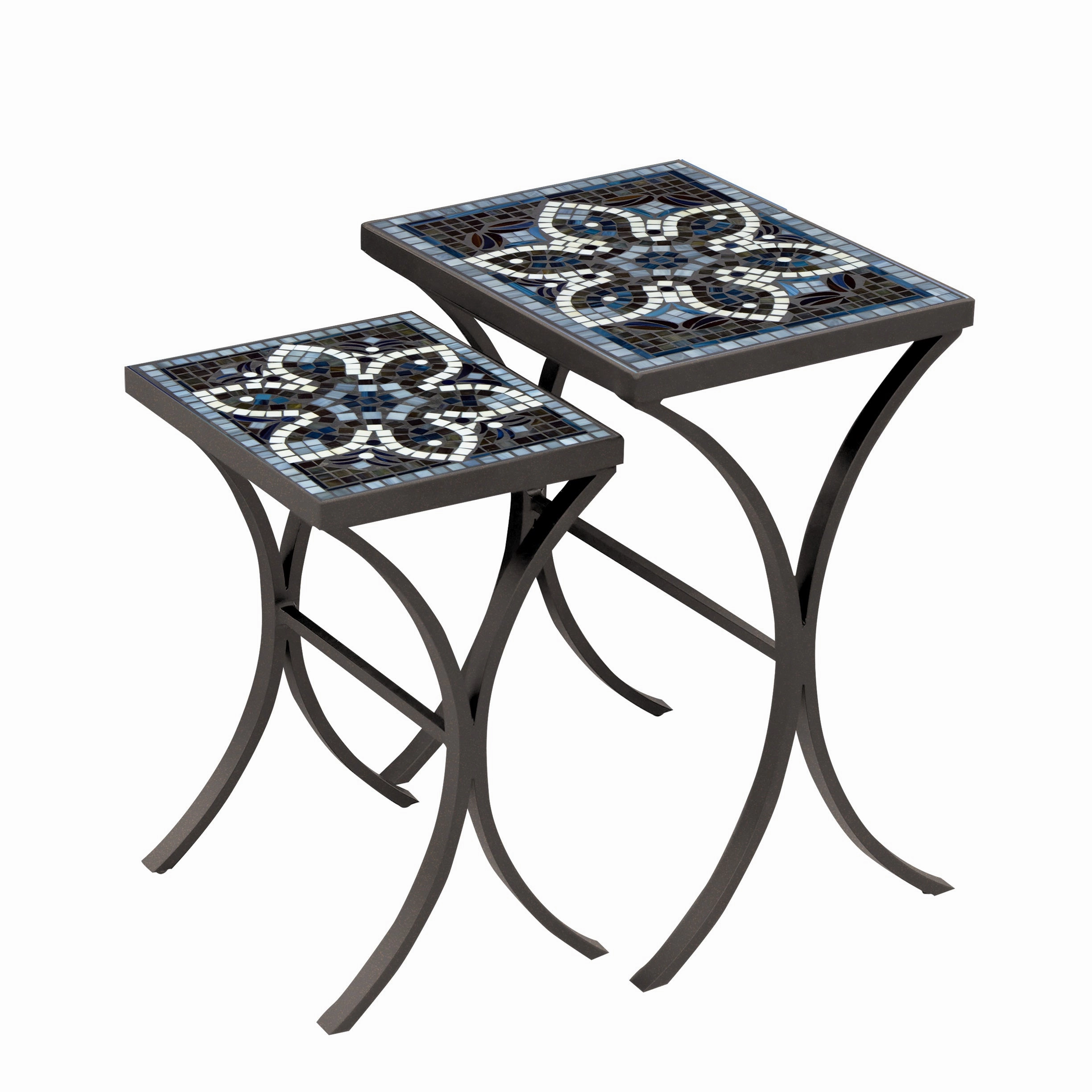 Mosaic Stone Top Nesting Tables