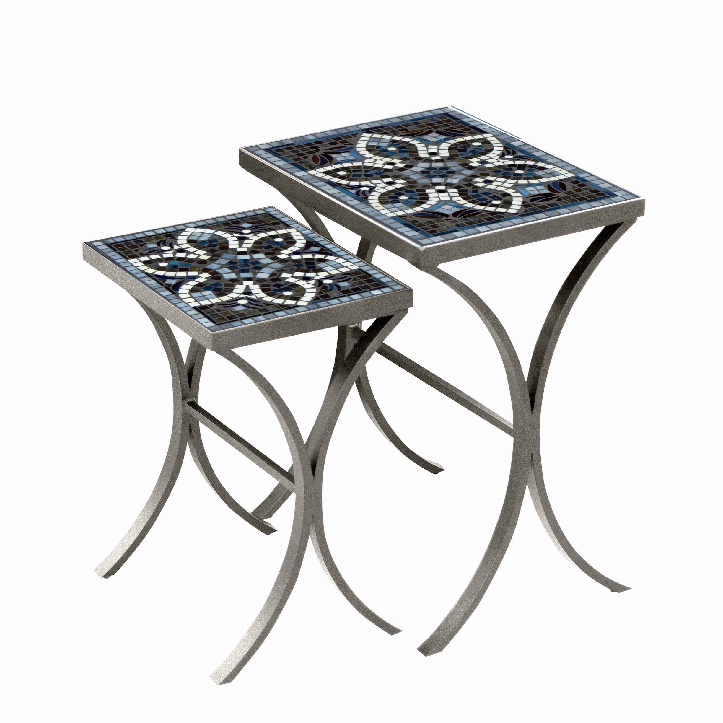 Mosaic Stone Top Nesting Tables
