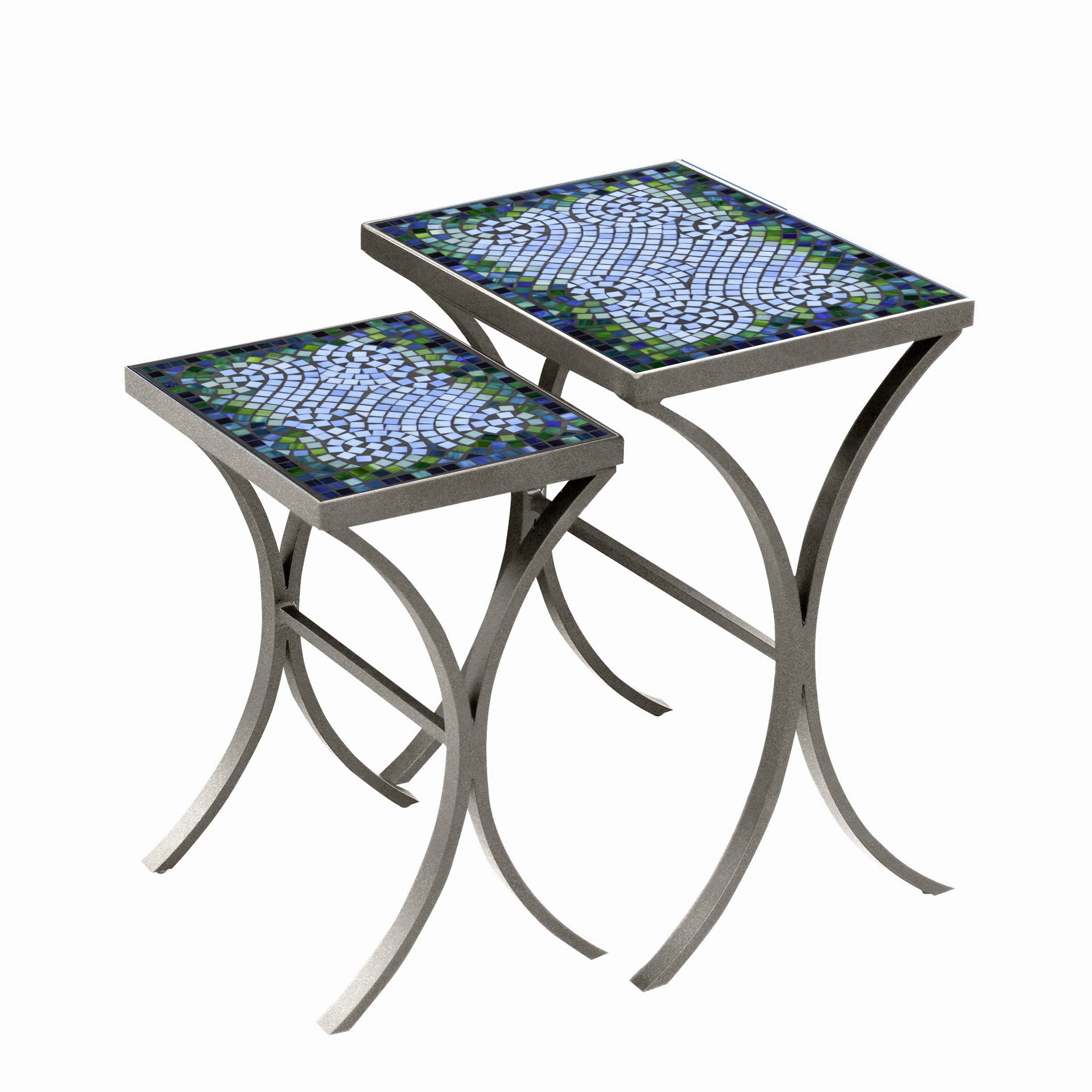 Mosaic Stone Top Nesting Tables