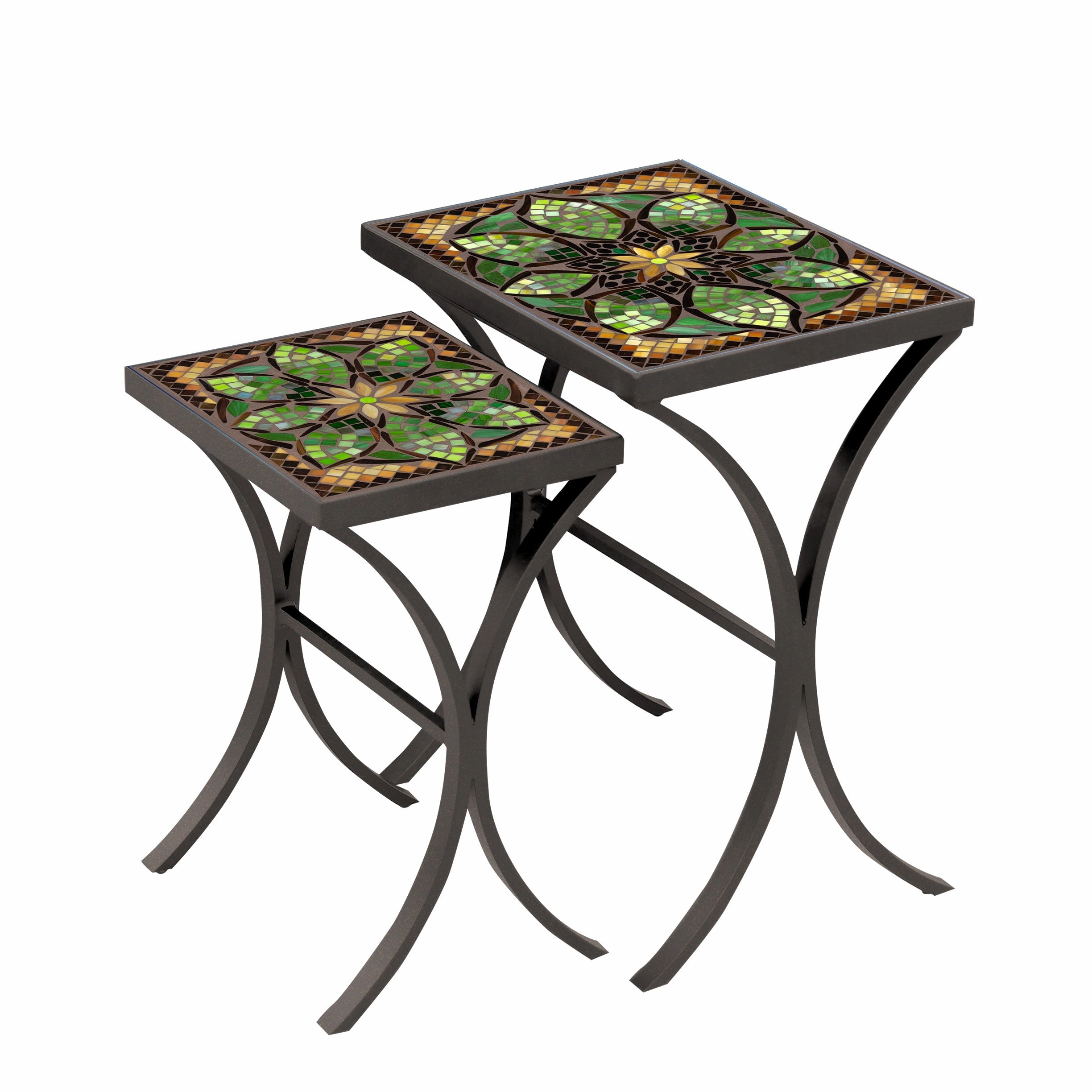 Mosaic Stone Top Nesting Tables