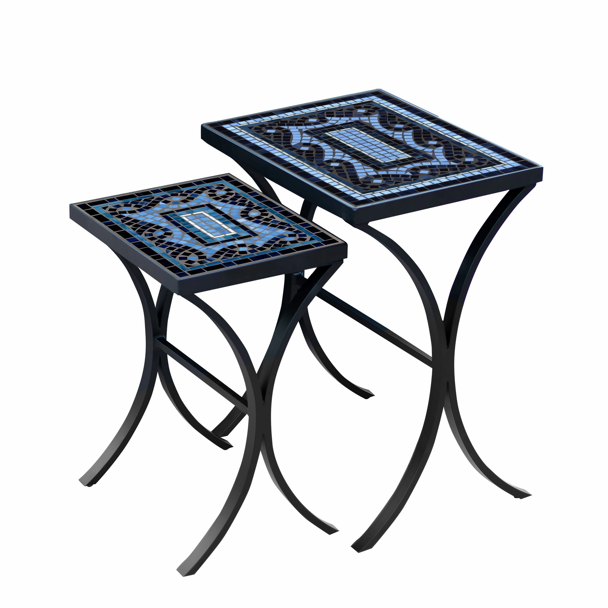Mosaic Stone Top Nesting Tables