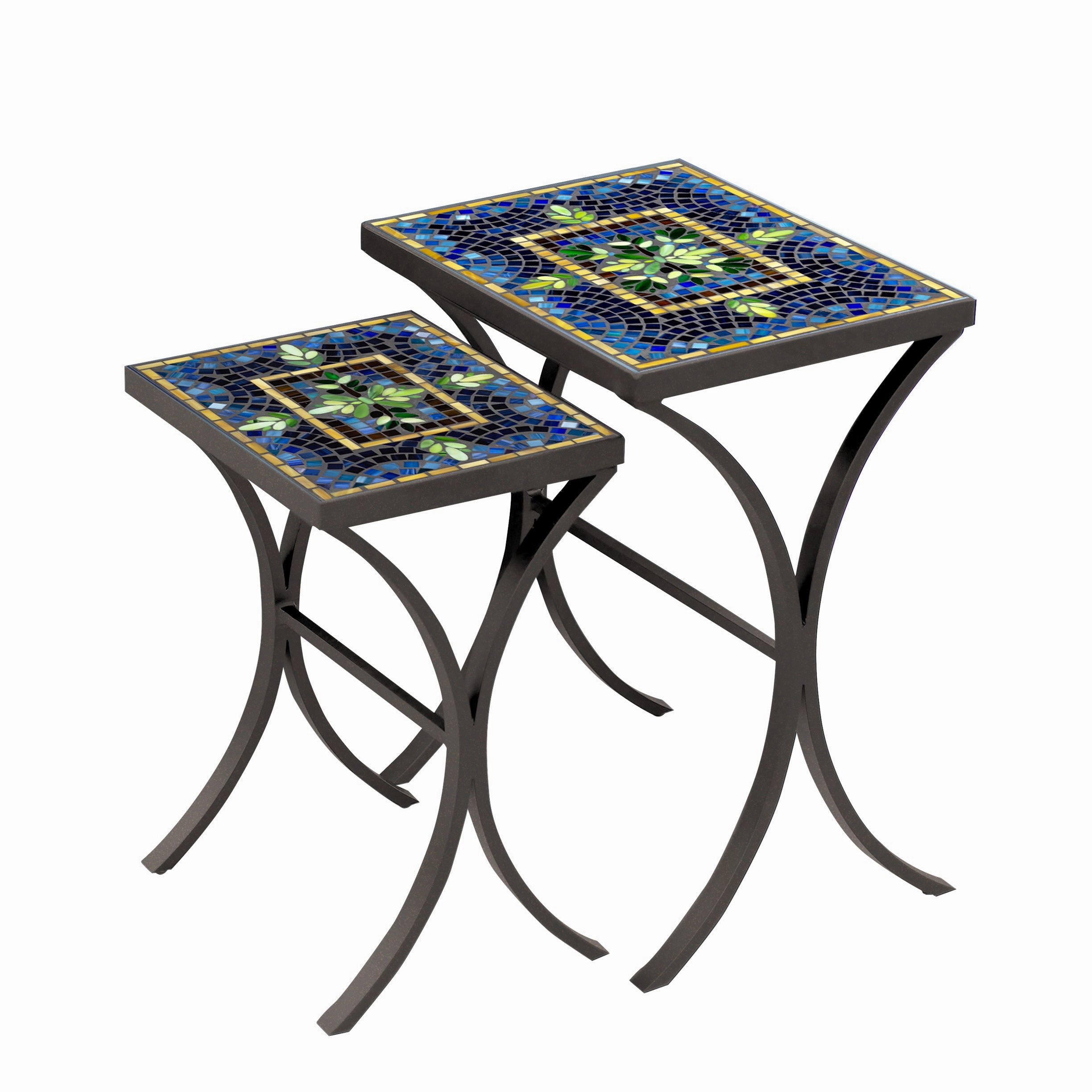 Mosaic Stone Top Nesting Tables