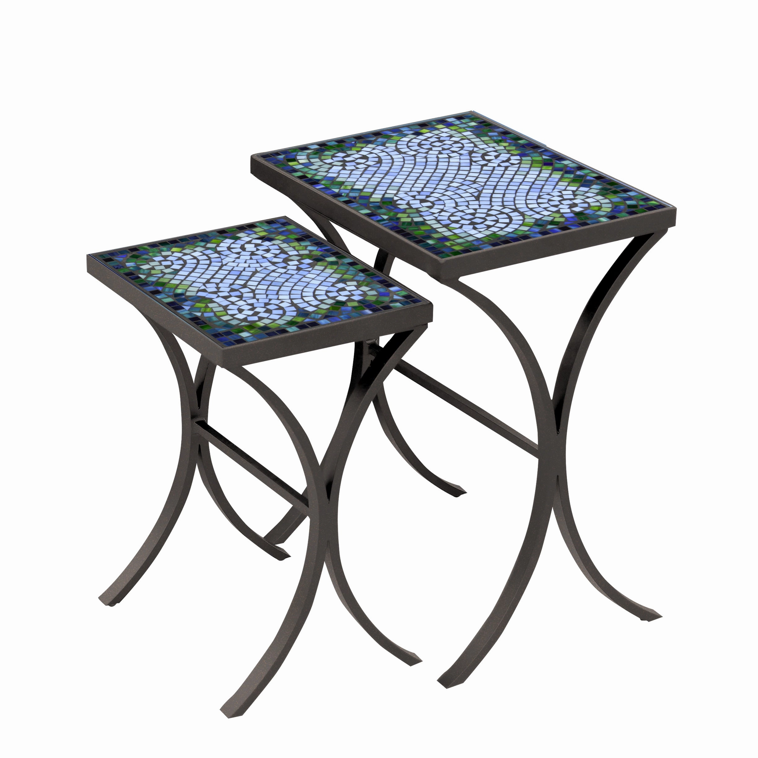 Mosaic Stone Top Nesting Tables