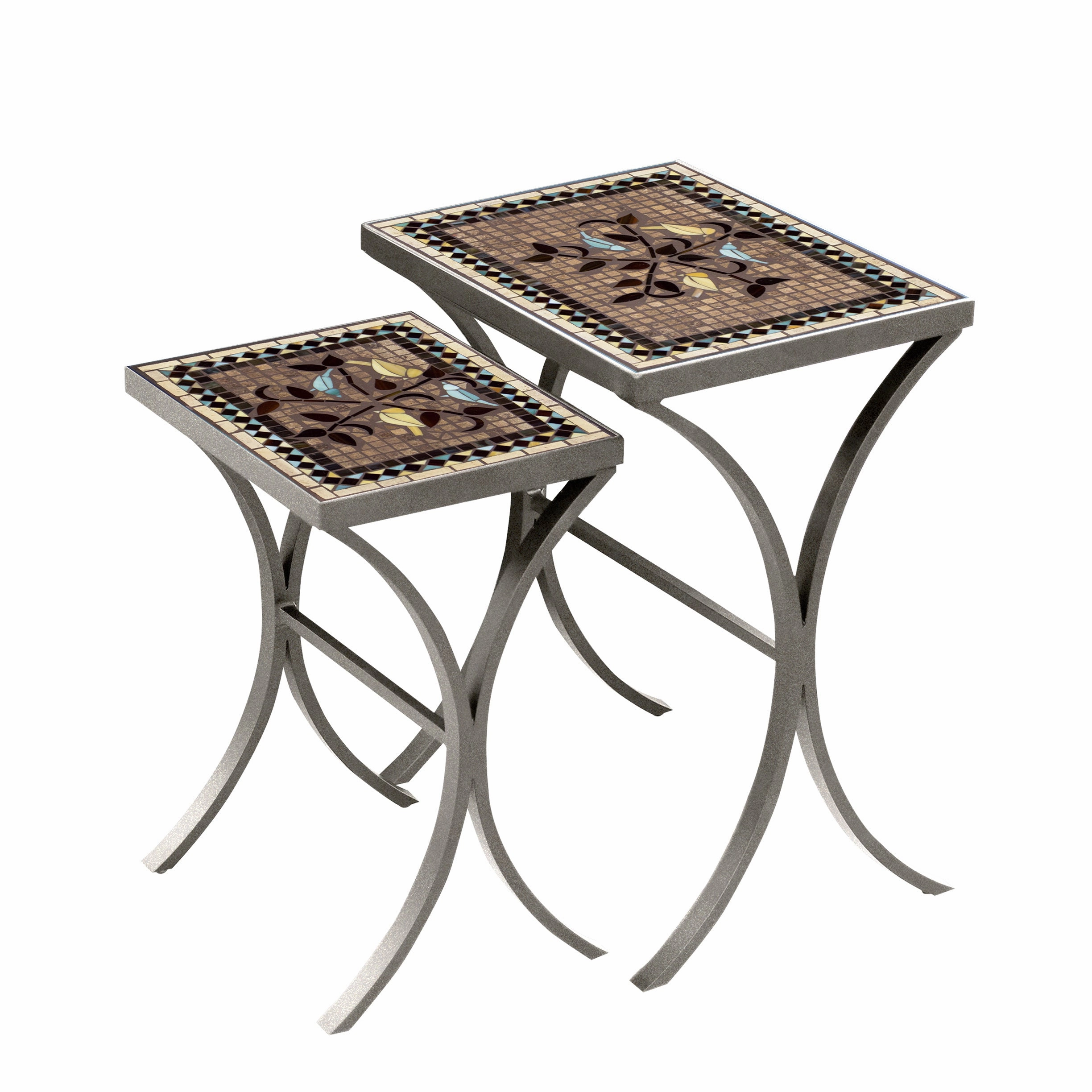 Mosaic Stone Top Nesting Tables