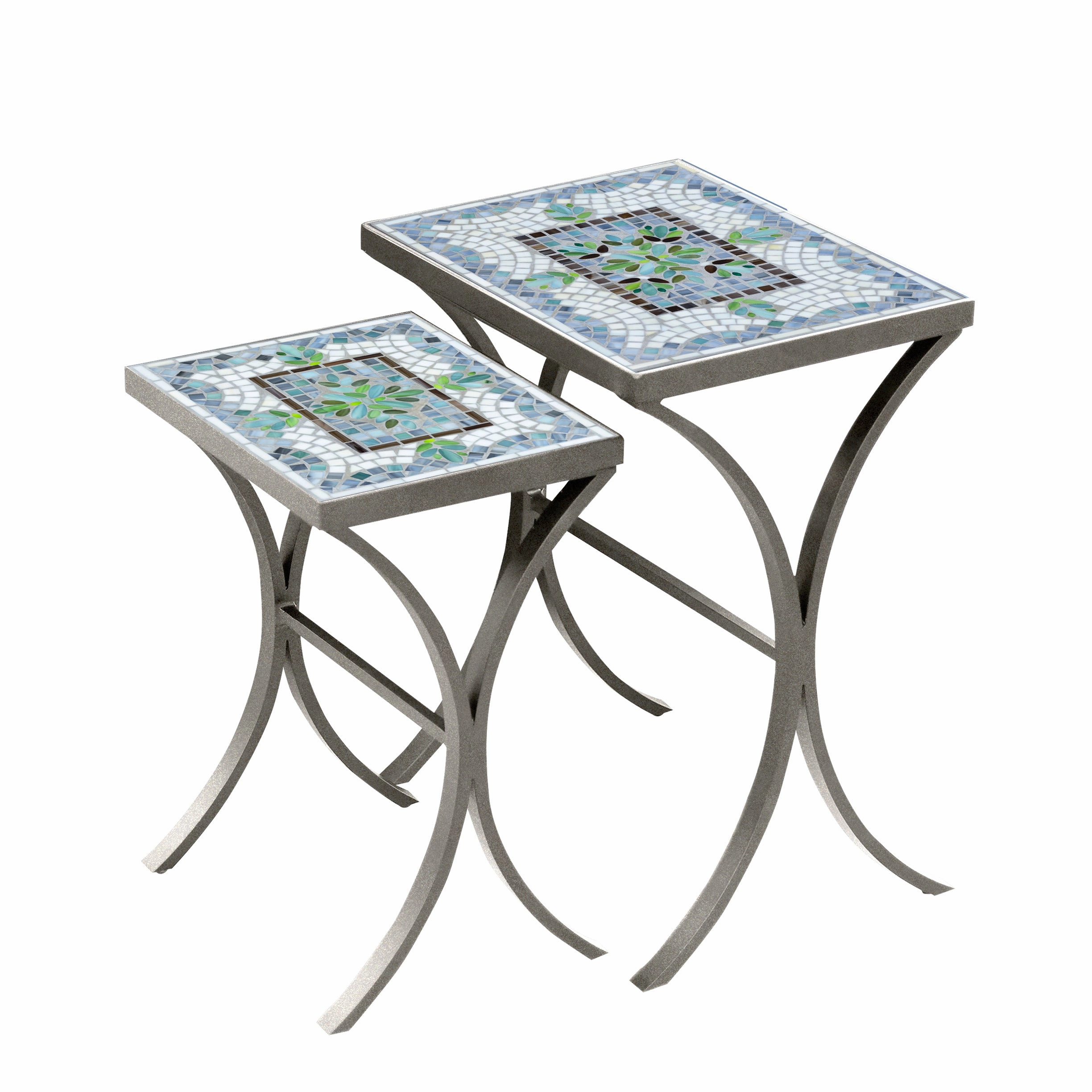 Mosaic Stone Top Nesting Tables