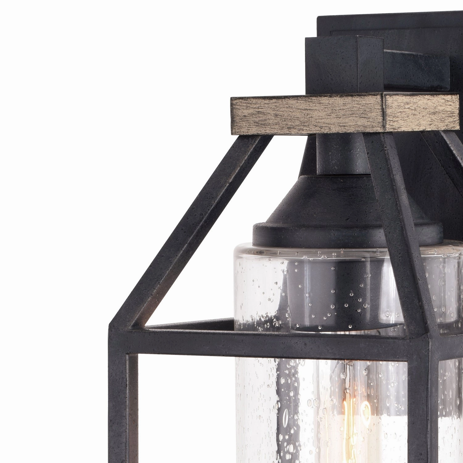 Napier One Light Outdoor Wall Mount Forged Black and Rustic Elm