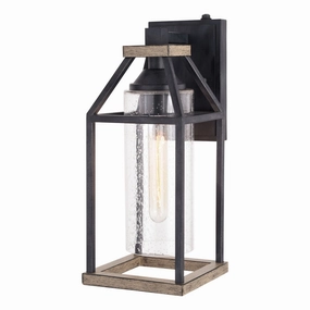 Napier One Light Outdoor Wall Mount Forged Black and Rustic ElmOutdoor wall sconces with motion sensor
